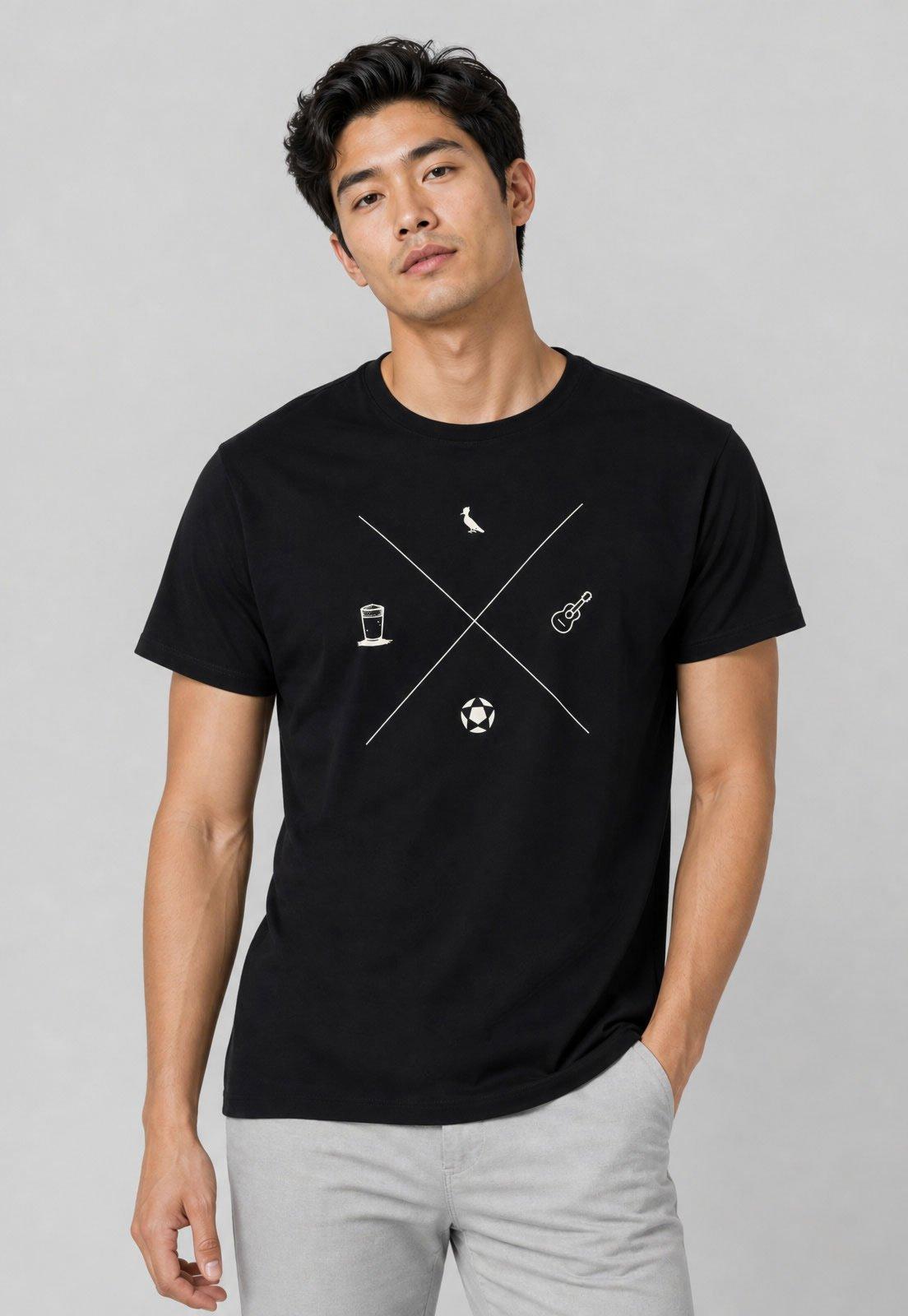 Camiseta Masculina Reserva Estampa Gráfica Preta