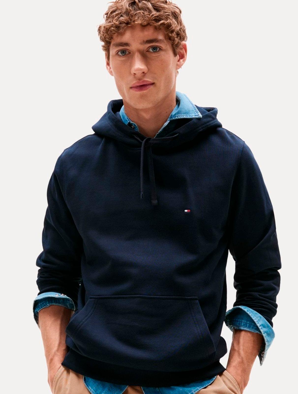 Moletom Tommy Hilfiger Masculino Essential Terry Hoody Azul Marinho