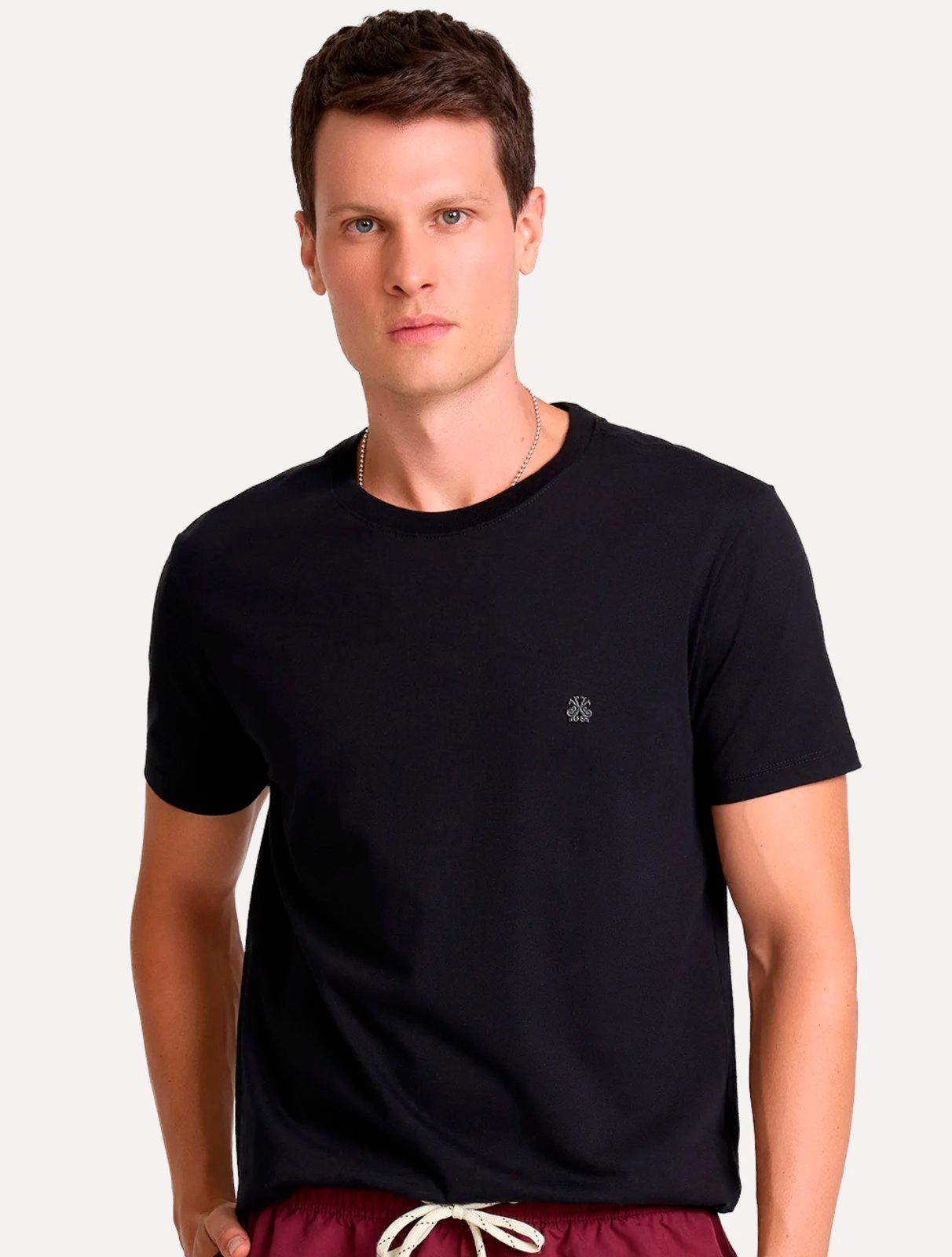 Camiseta John John Masculina Slim Fit One Black Preta
