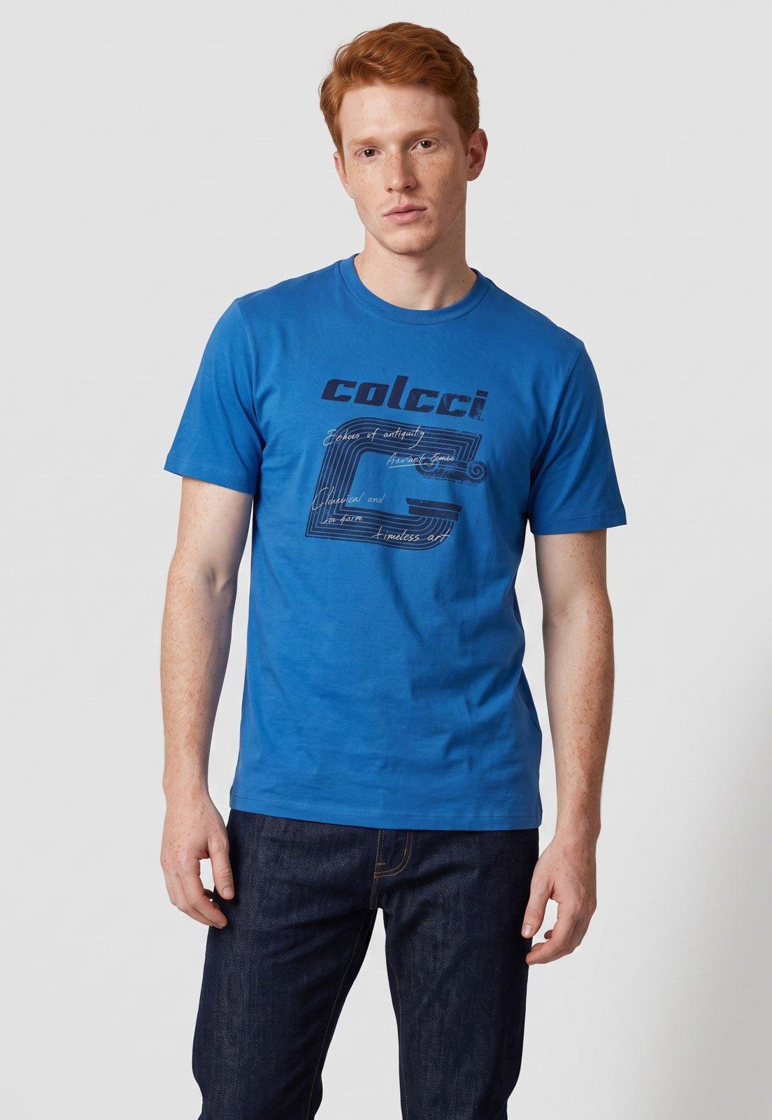 Camiseta Masculina Colcci Echoes of Antiquity Azul