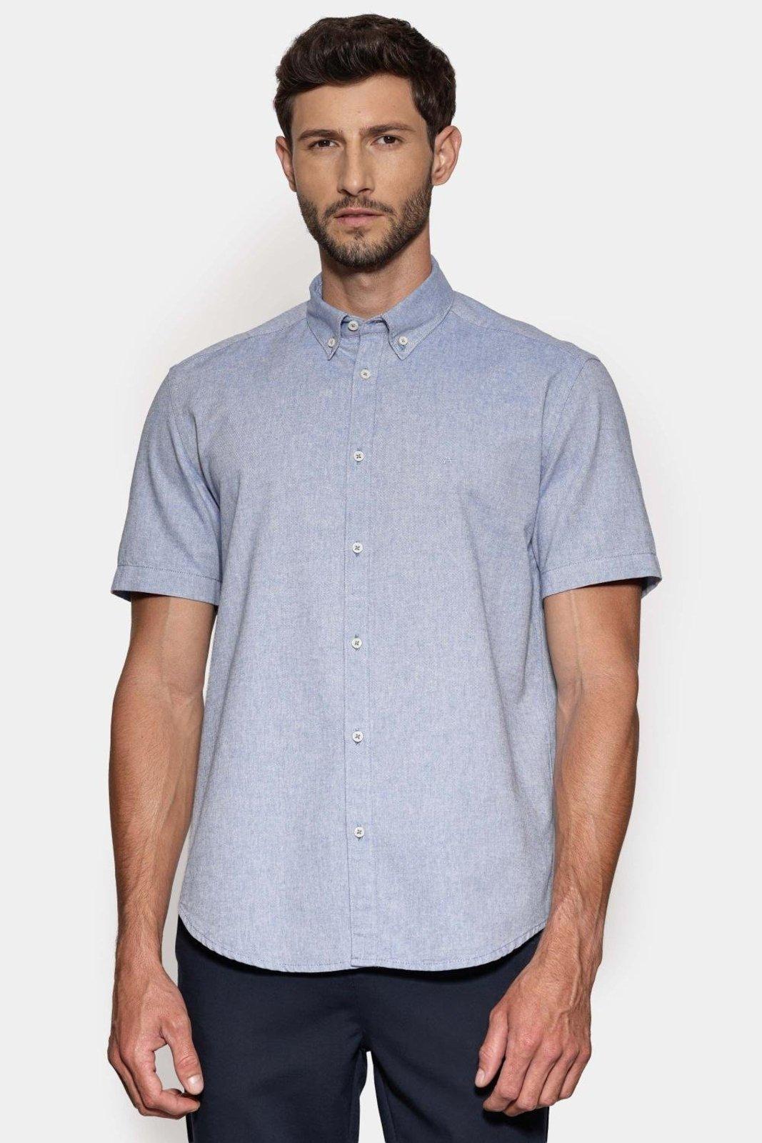 Camisa Aramis Manga Curta Slim Oxford Planalto Royal