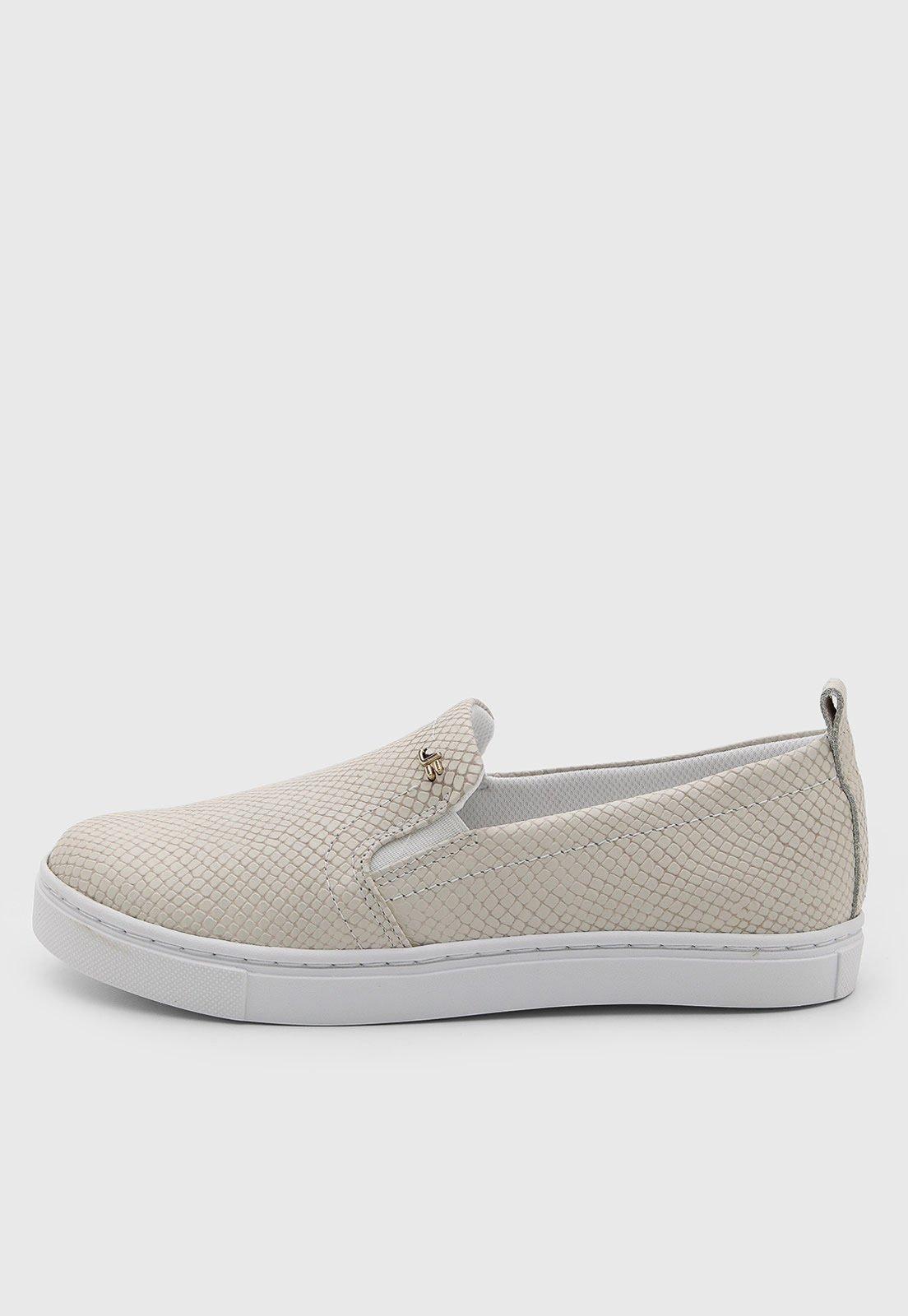 Tênis Feminino Jorge Bischoff Slip On Lezard Branco
