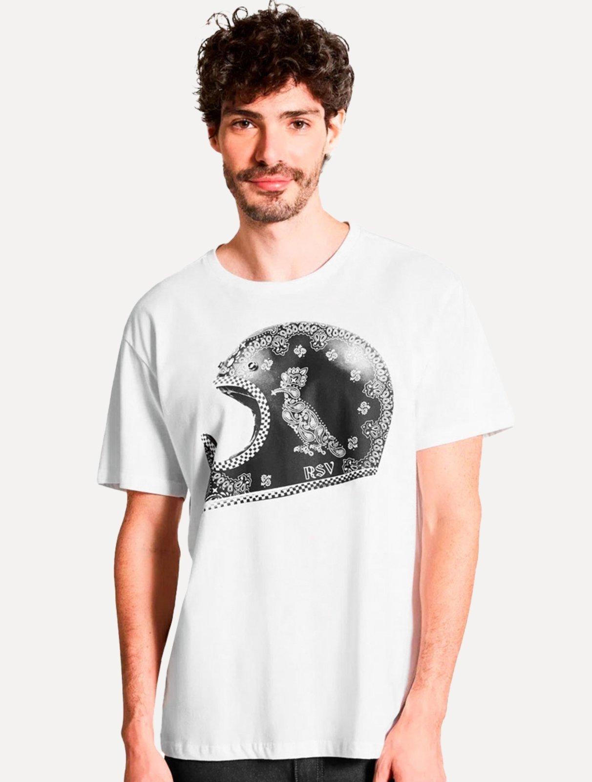 Camiseta Reserva Masculina Helmet Bandana Branca