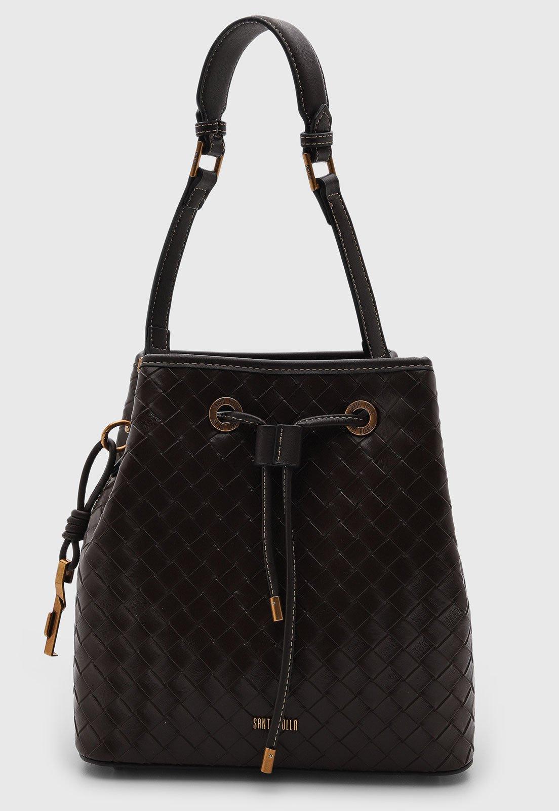 Bolsa Feminina Santa Lolla Bucket Trançada Marrom