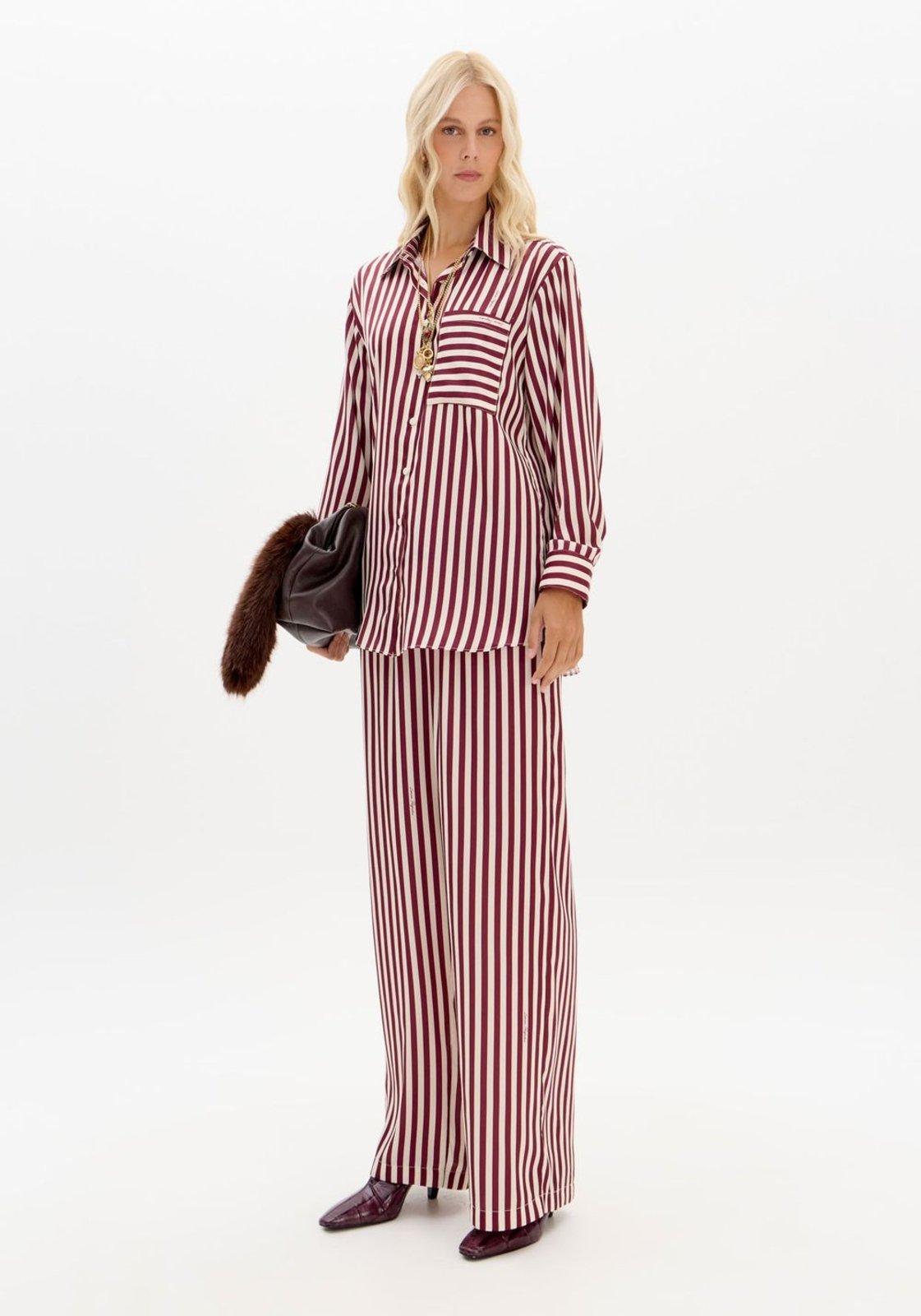 Calça Estampada Wide Leg Com Cintura Média Lança Perfume