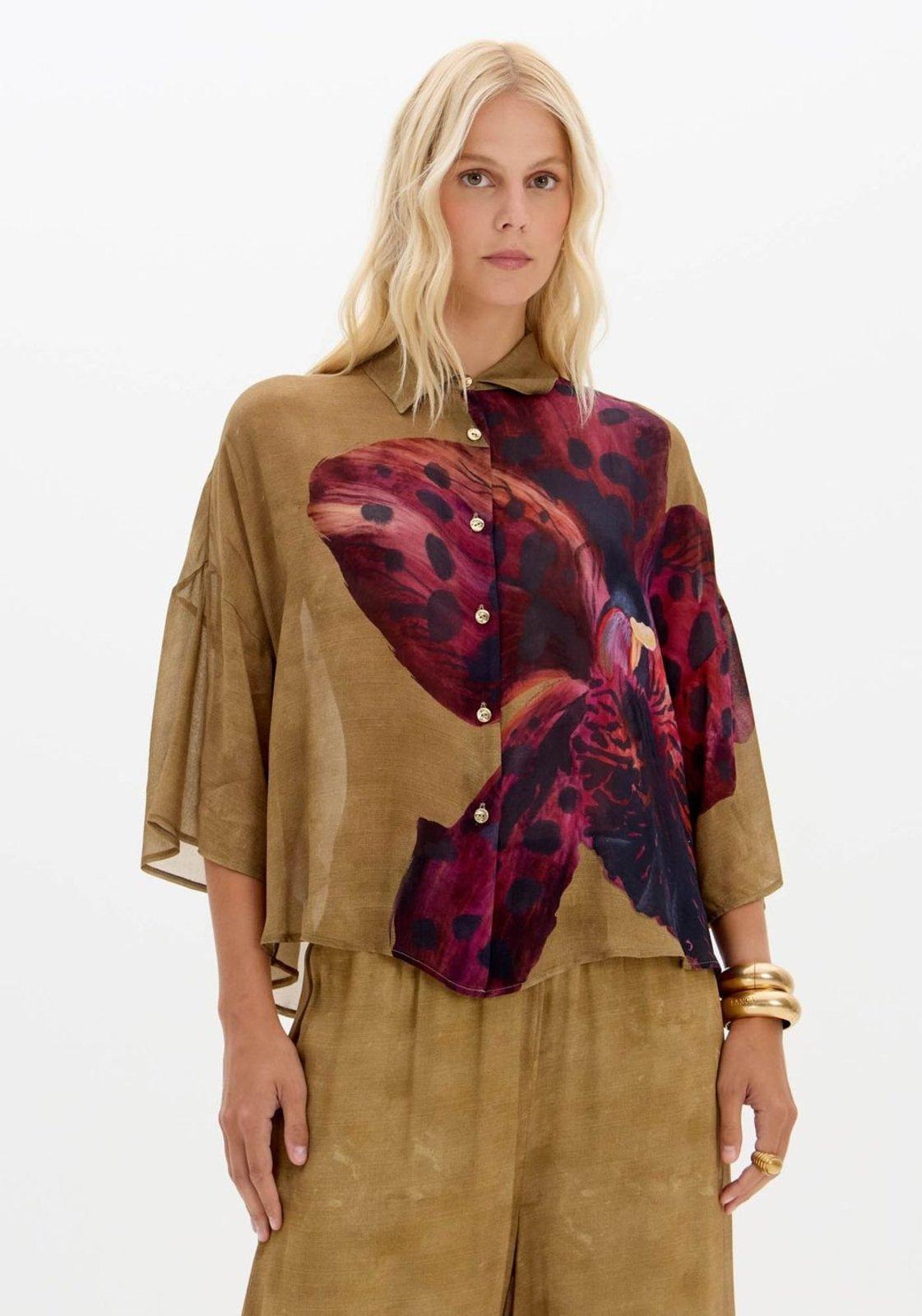 Camisa Estampada Chiffon Lança Perfume