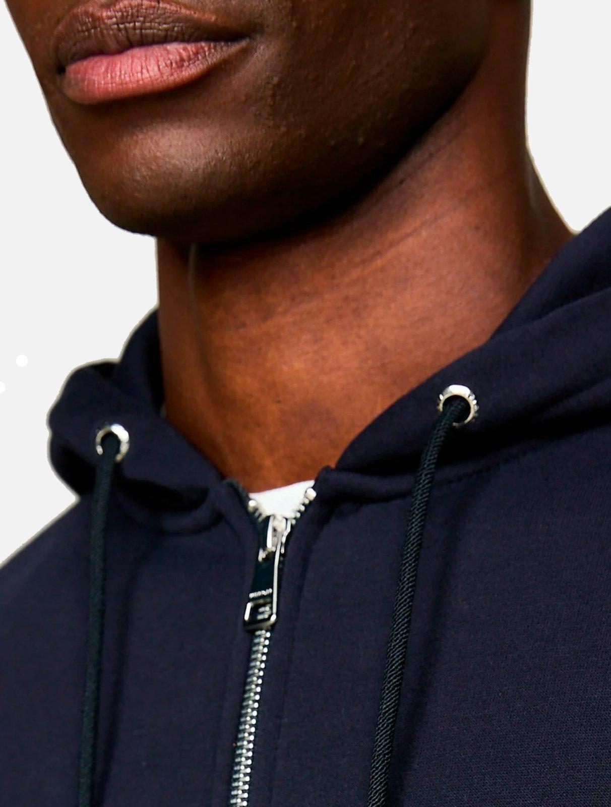 Moletom Tommy Hilfiger Masculino Flag Logo Zip-Through Hoody Azul Marinho