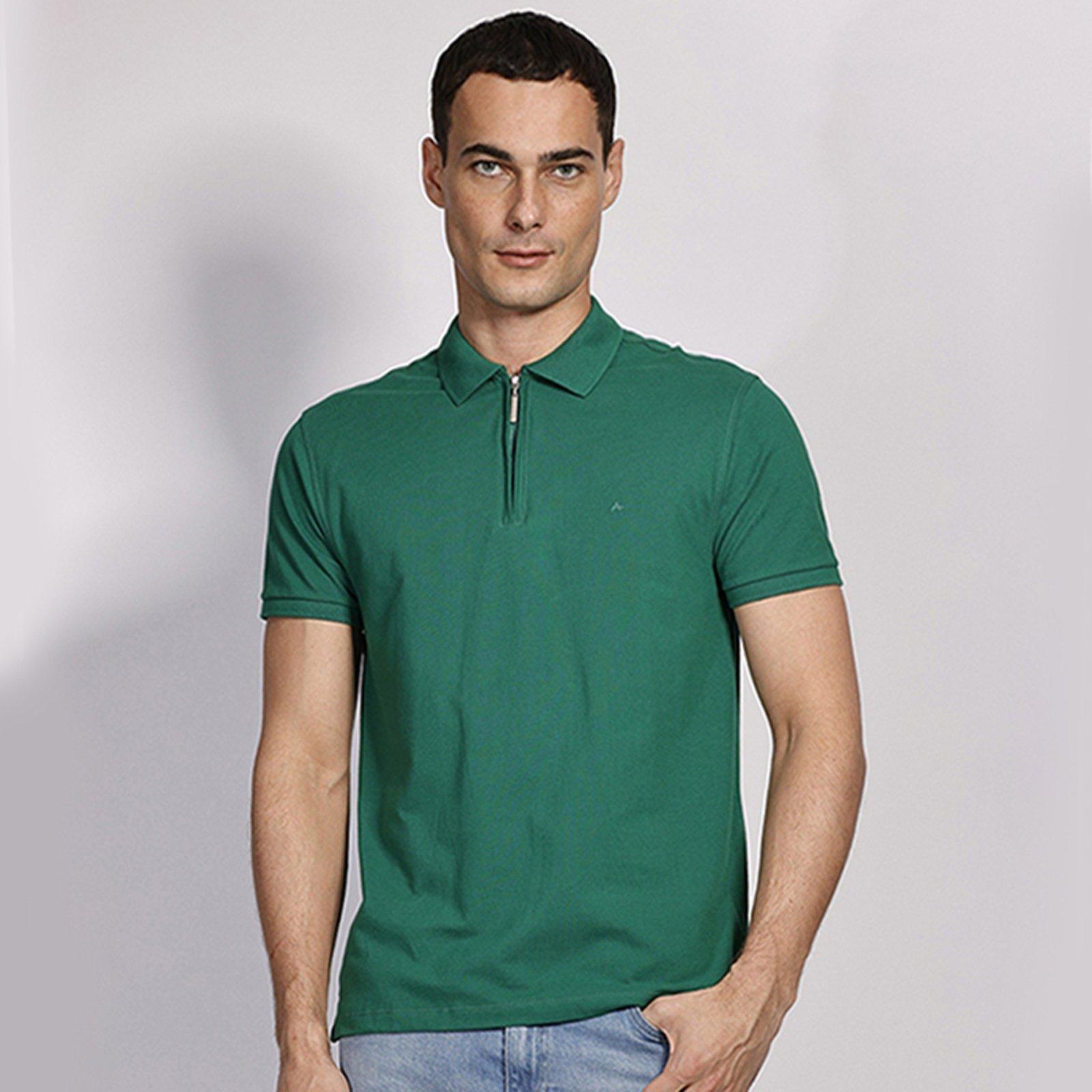 Camisa Polo Aramis Piquet Zip Ou25 Verde Masculino