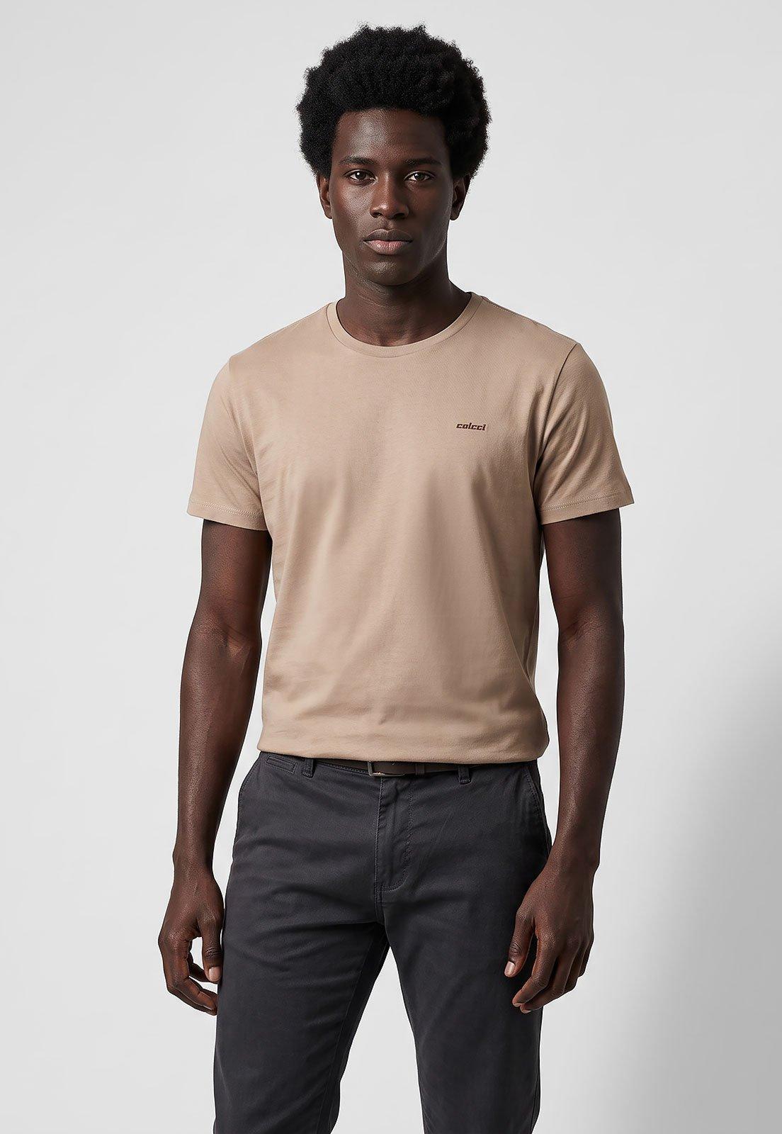Camiseta Masculina Colcci Logo Bege