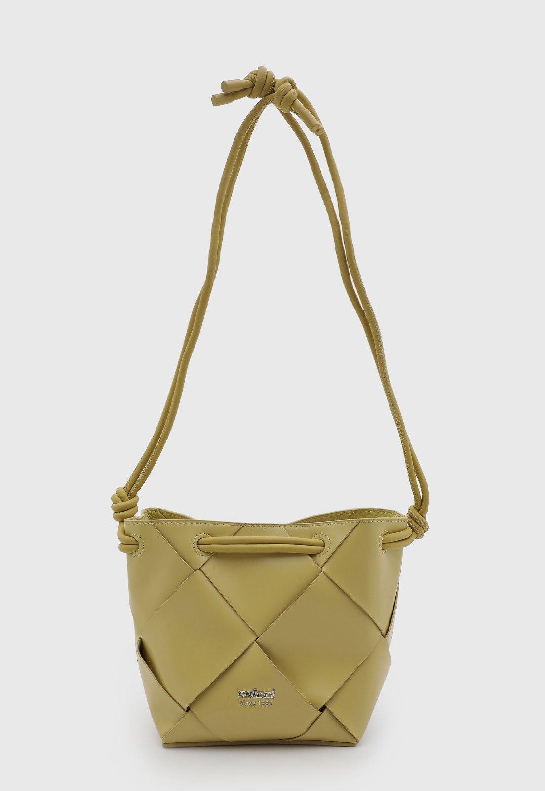 Bolsa Feminina Colcci Estruturada Tressê Amarela