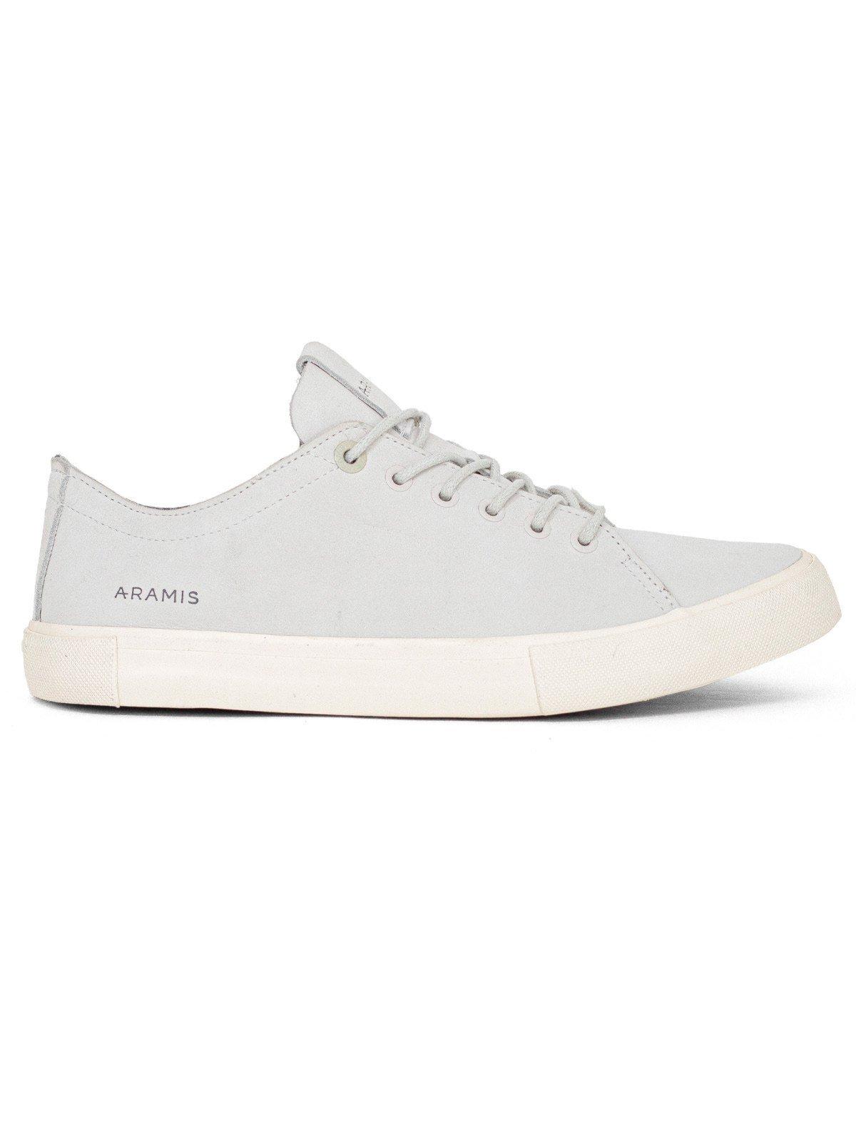 Tênis Masculino Aramis Casual Easy Sidelong Couro Legítimo Cadarço Confortável Branco Off White