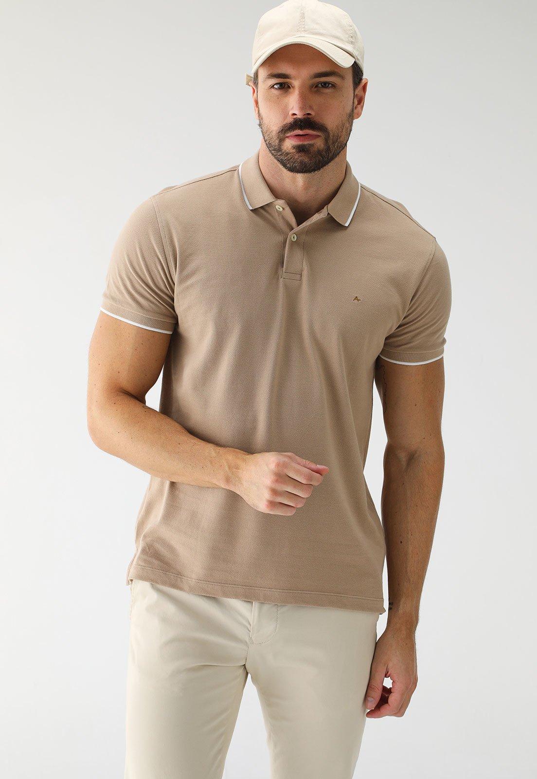Camisa Polo Aramis Slim Mini Icon Bege