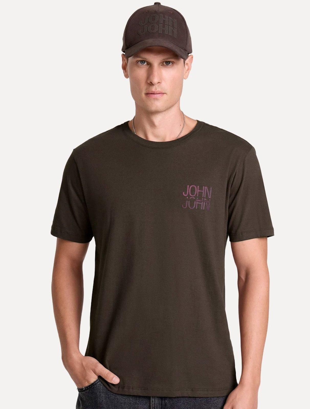 Camiseta John John Masculina Regular Fit Air Marrom Escuro