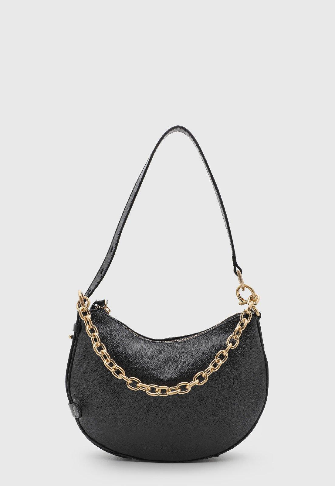Bolsa Feminina Arezzo Couro Corrente Preta