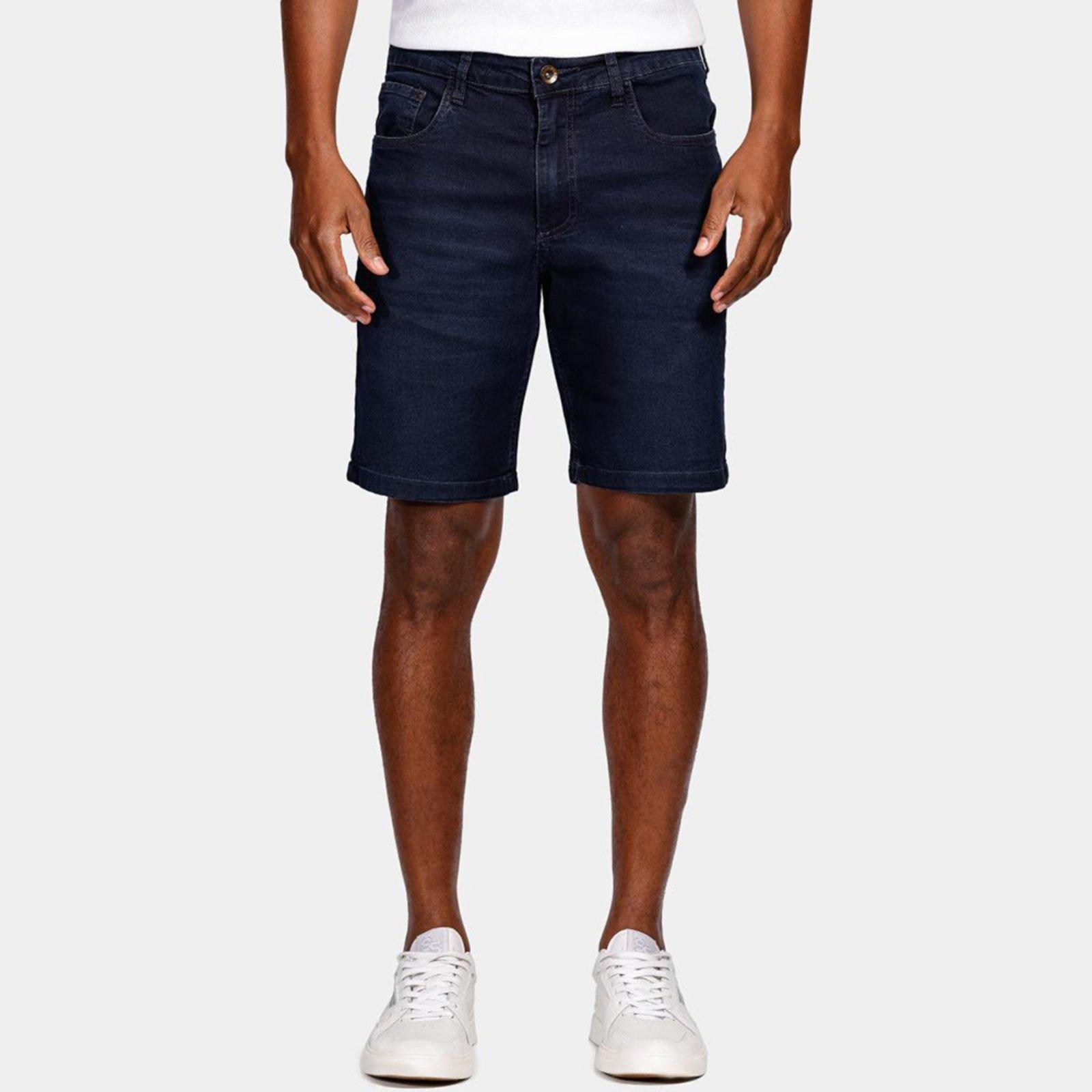Bermuda Jeans Aramis Sobretinta Ve25 Azul Escuro Masculino