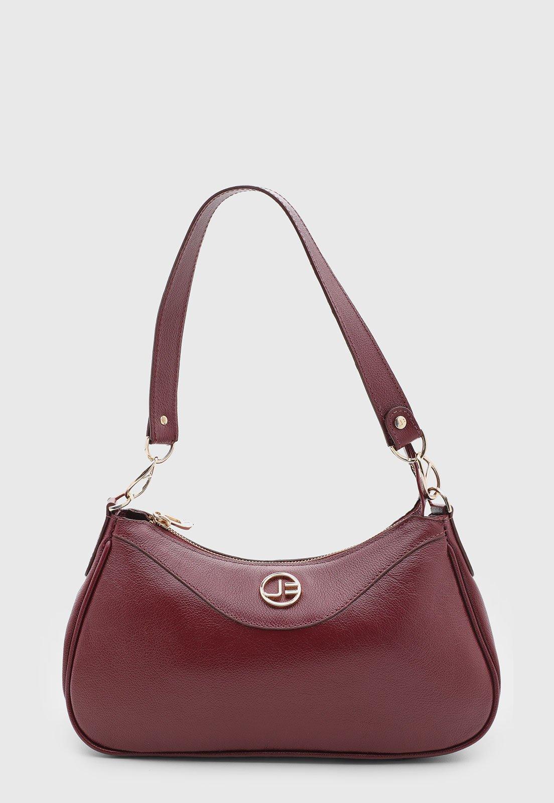 Bolsa Feminina Jorge Bischoff Couro Vinho