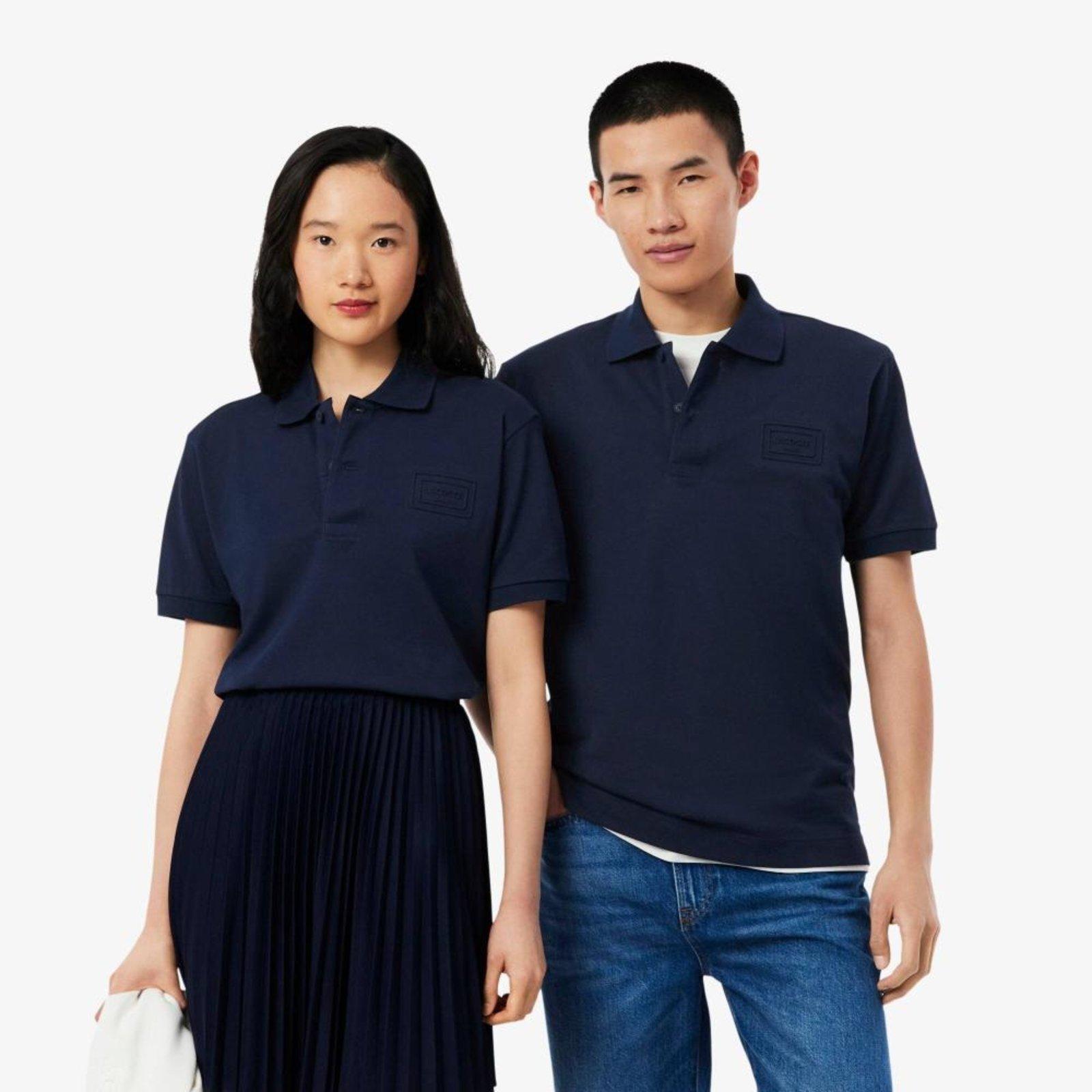 Polo com Estampa em Relevo – Classic Fit Azul