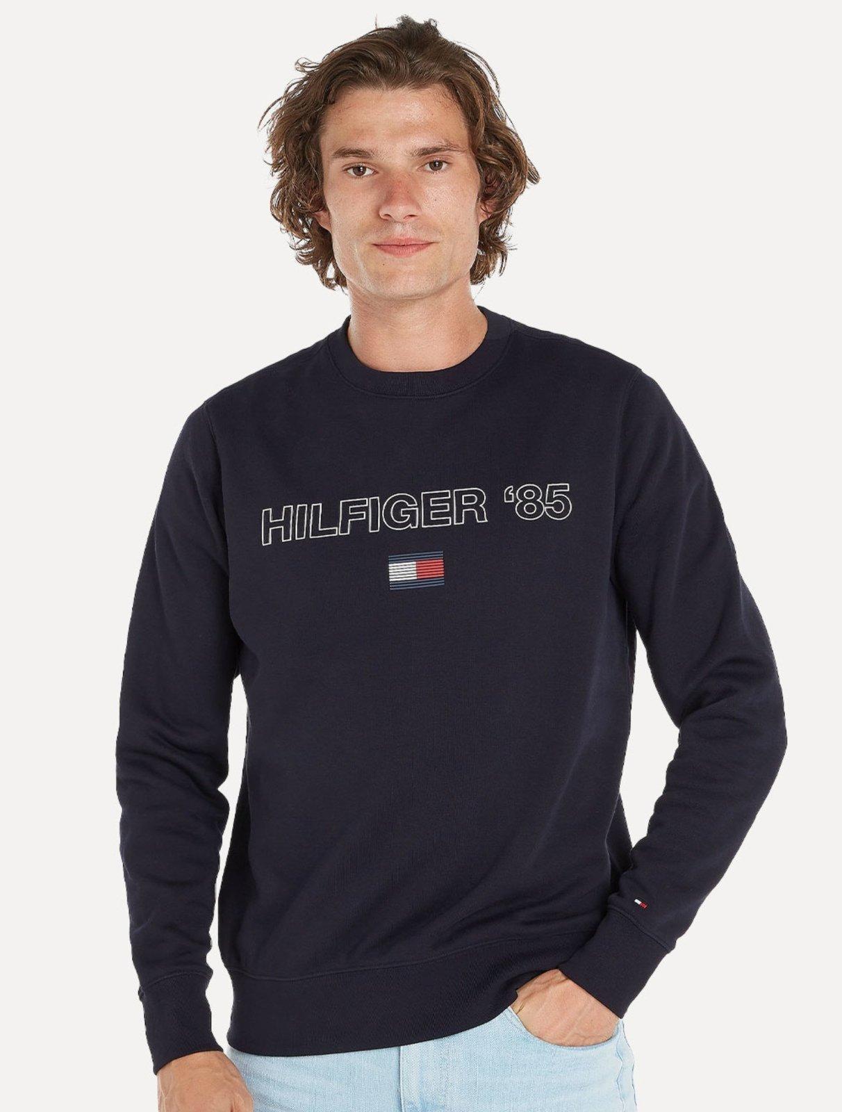 Moletom Tommy Hilfiger Masculino Crewneck 85 Silk Azul Marinho