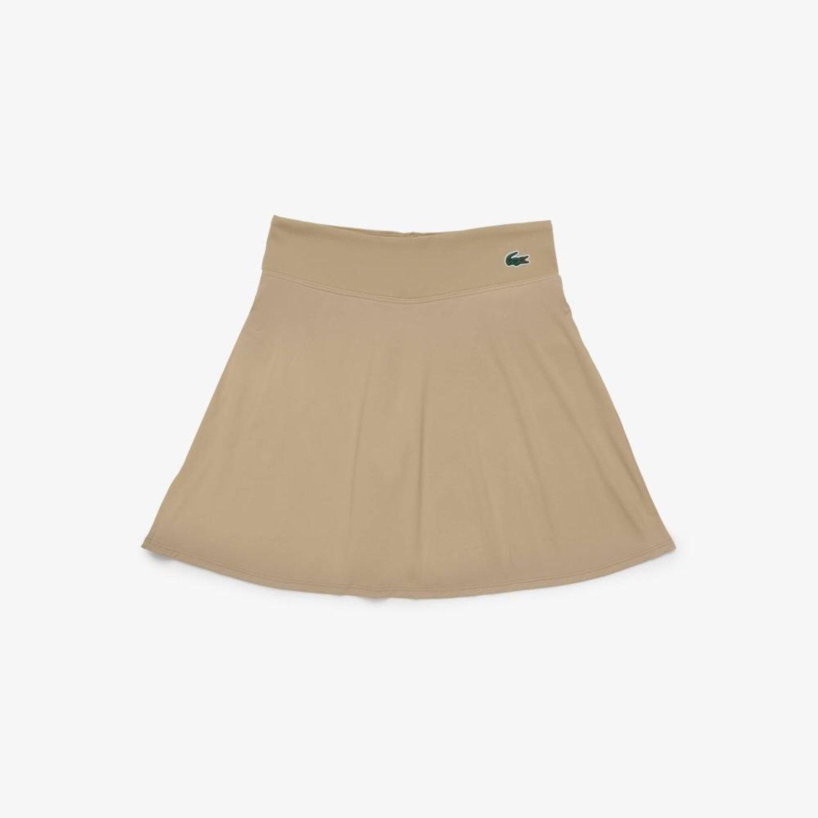 Saia esportiva com short de malha integrado Bege