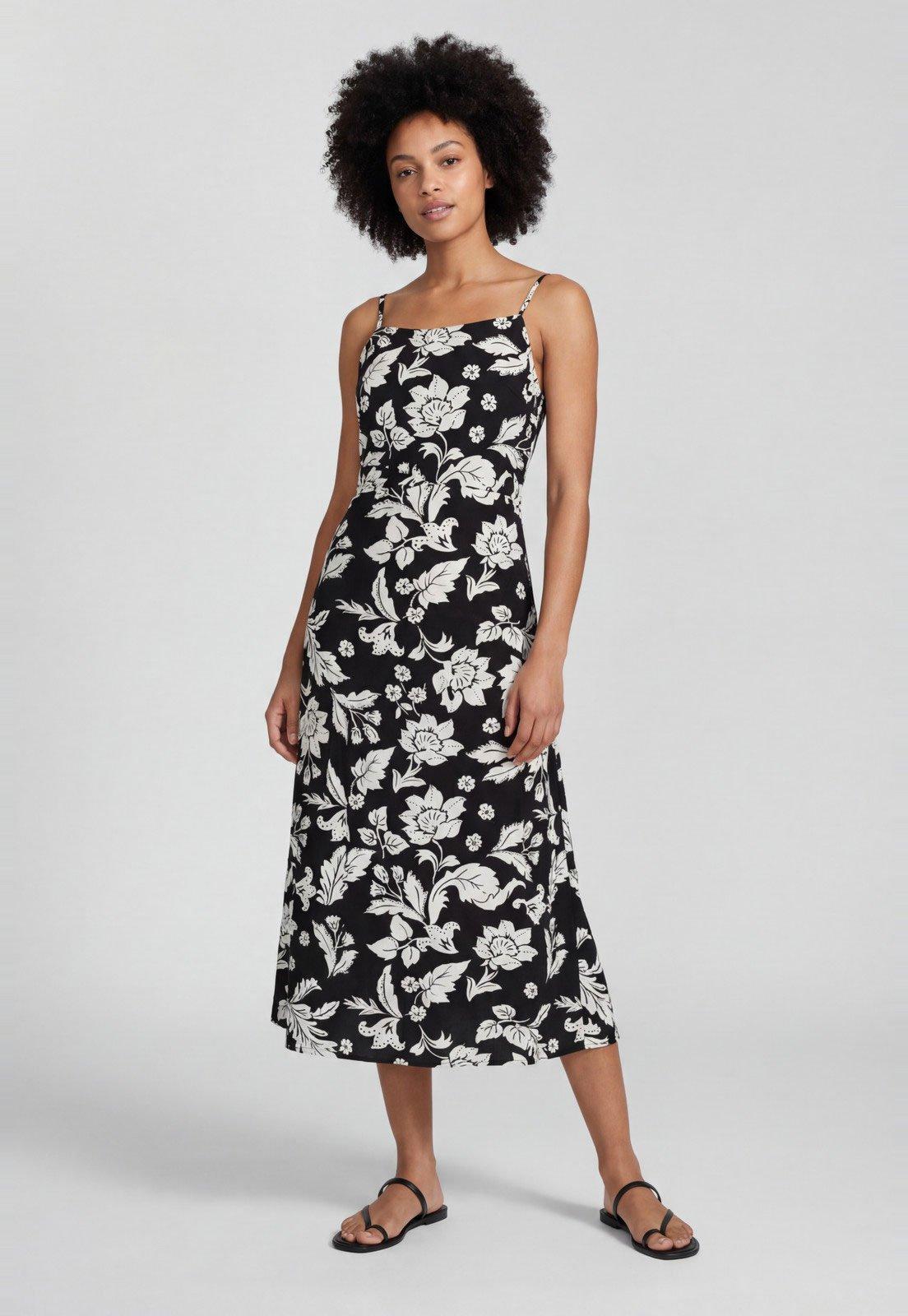 Vestido Feminino Mango Tropi-W Preto