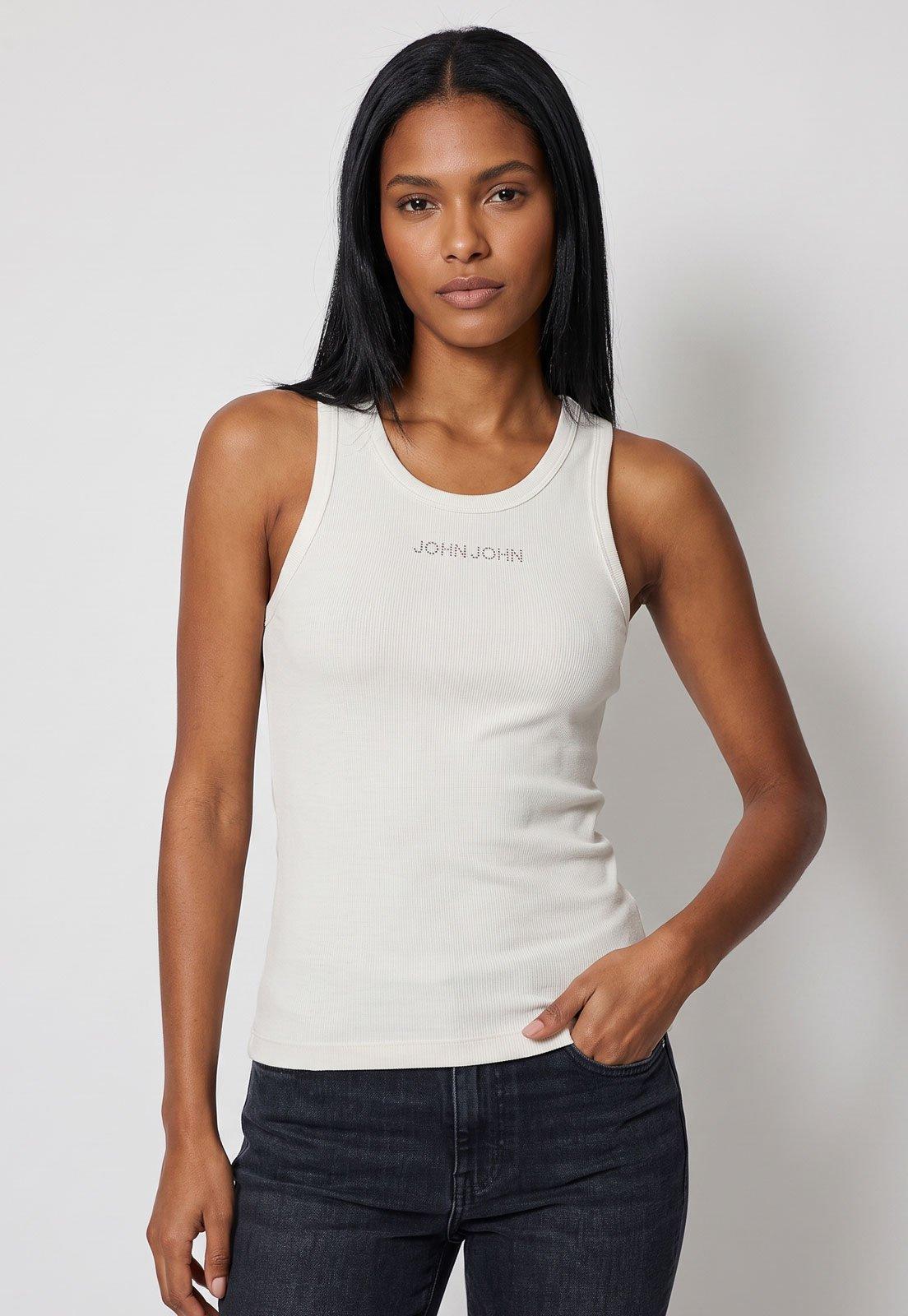 Regata Feminina John John Logo Off White