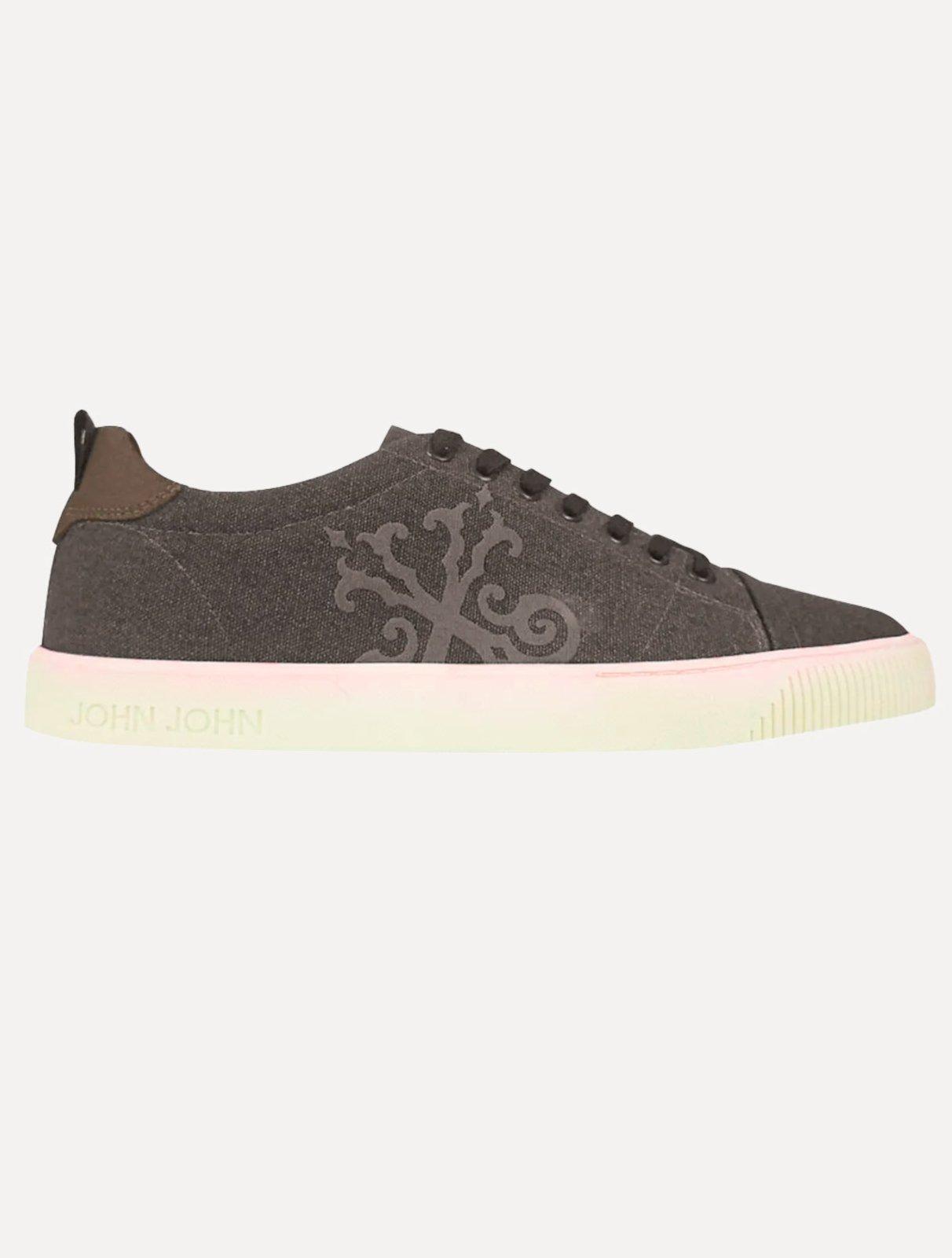 Tênis John John Masculino London Canvas Sola Mescla Marrom Escuro