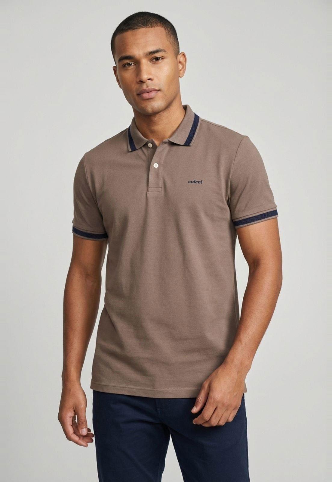 Polo Masculina Colcci Clássica Algodão Marrom