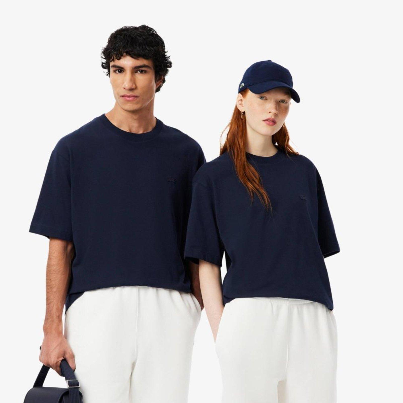 Camiseta de Malha Pesada de Caimento Folgado Azul
