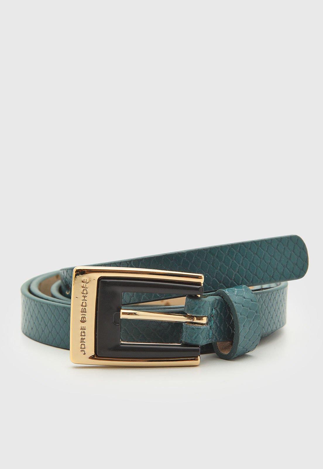 Cinto Feminino Jorge Bischoff Couro Textura Verde