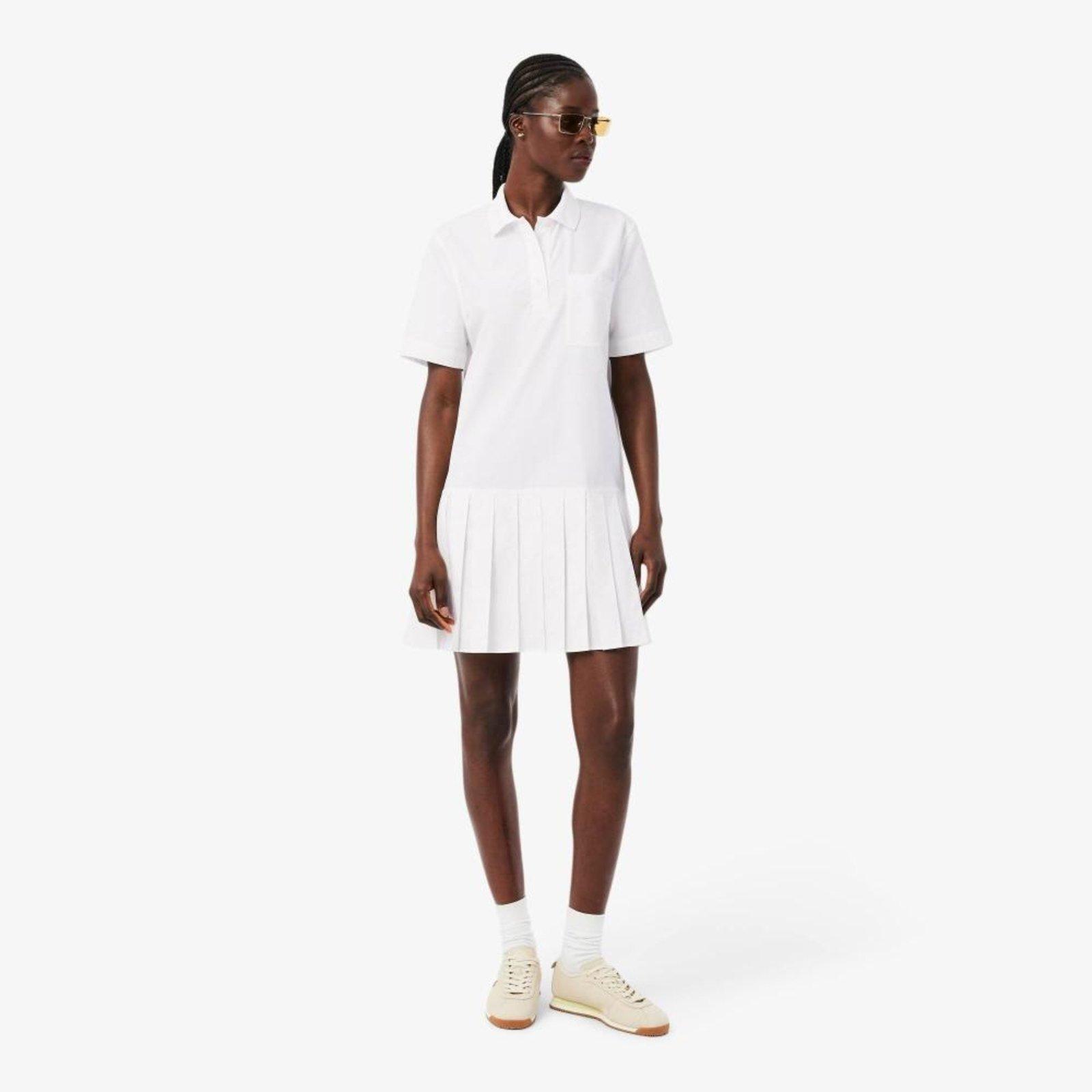 Vestido Polo de Popeline com Mangas Curtas Branco - 36 Branco