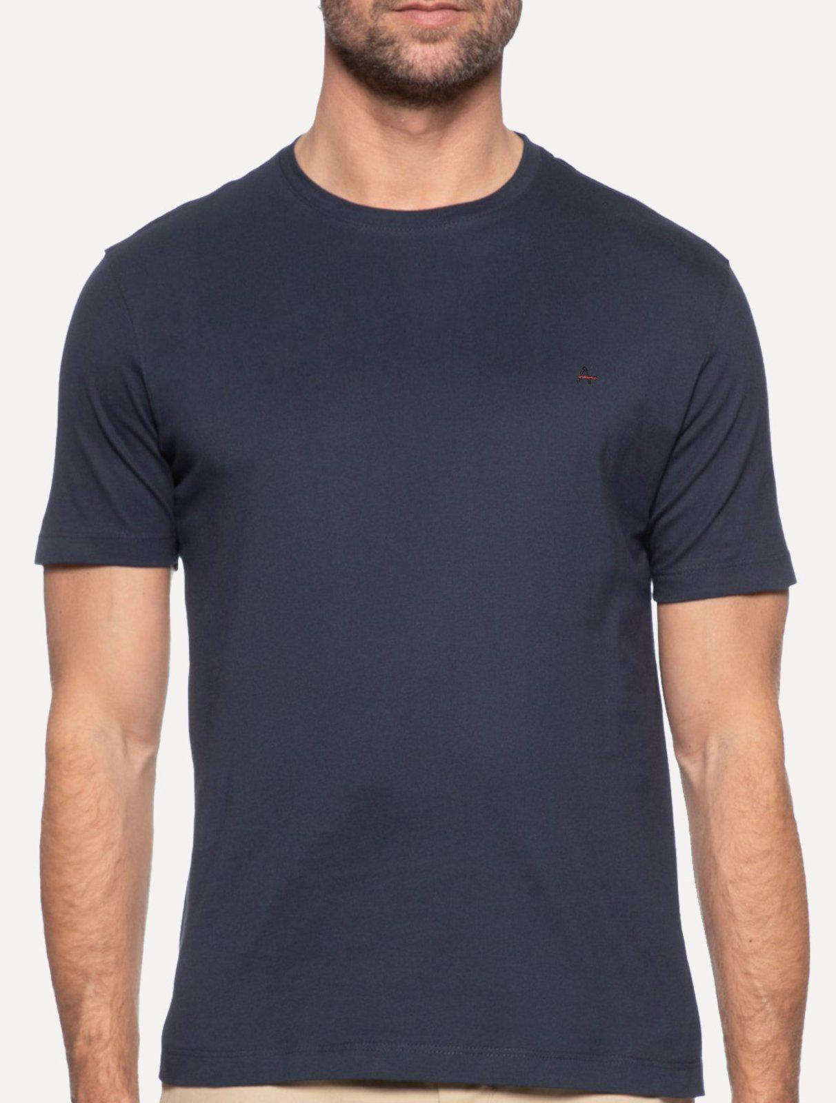 Camiseta Aramis Masculina Basic Lisa Dark Logo Azul Marinho