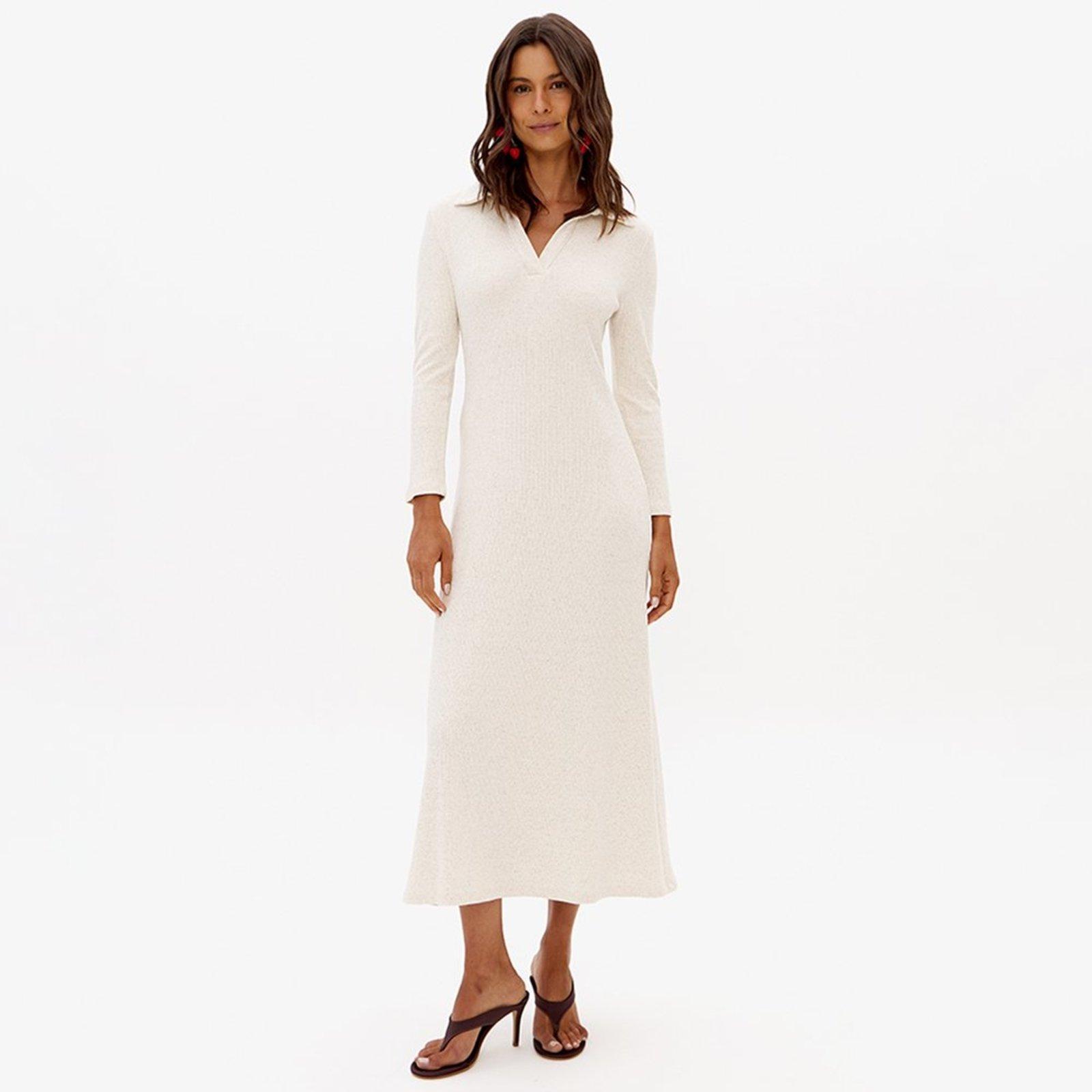 Vestido Super Midi Lança Perfume Cnl Pr27 Off White Feminino
