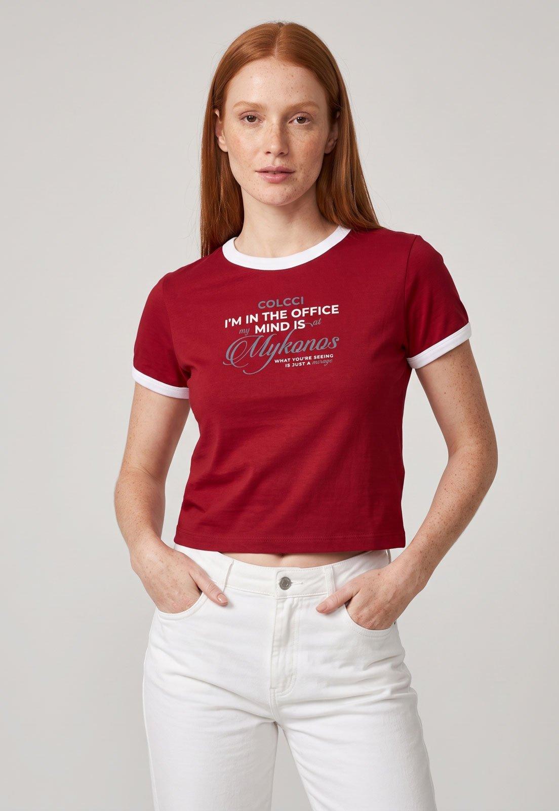Camiseta Feminina Colcci Mykonos Vermelha