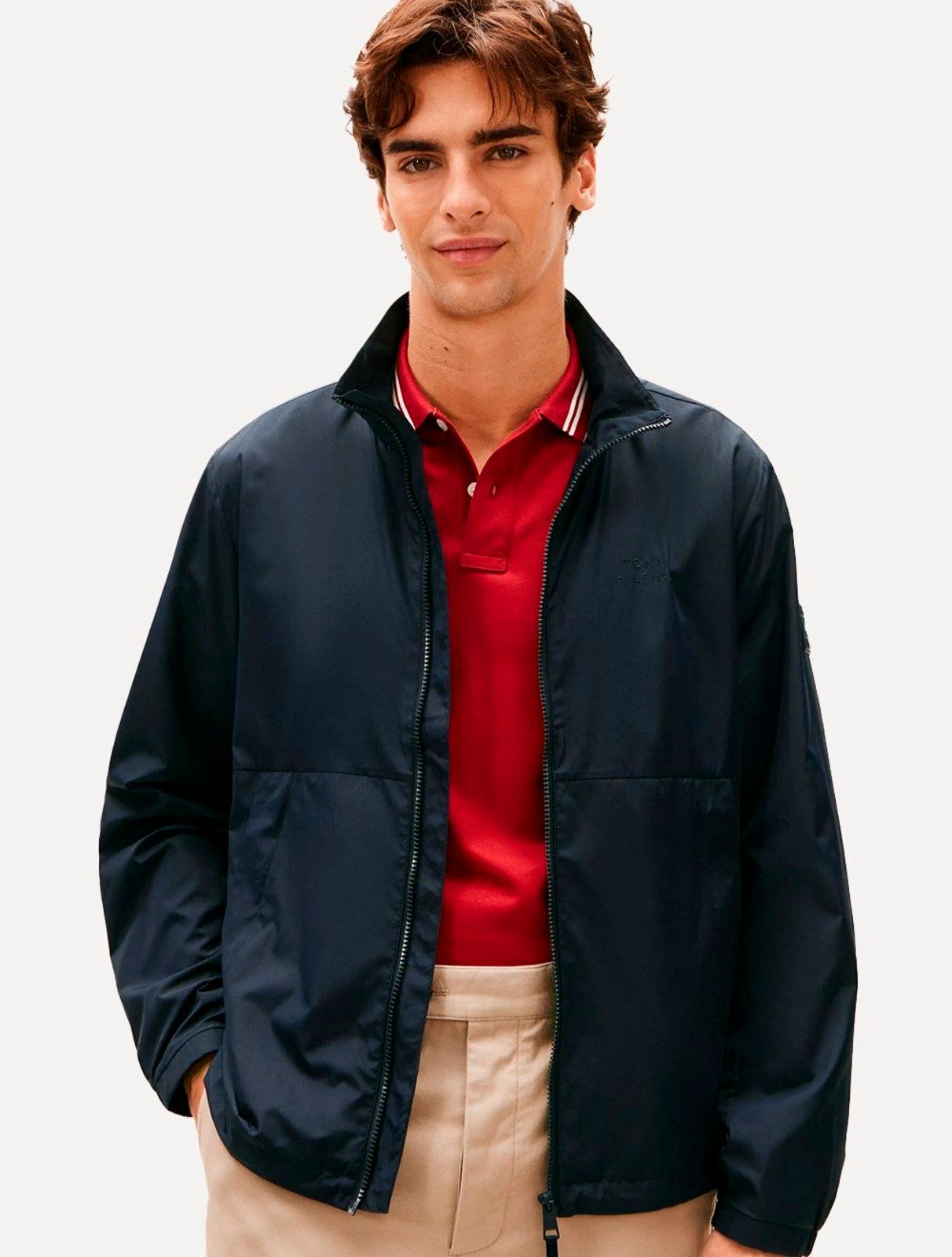Jaqueta Tommy Hilfiger Branded Rubber Blouson Azul Marinho