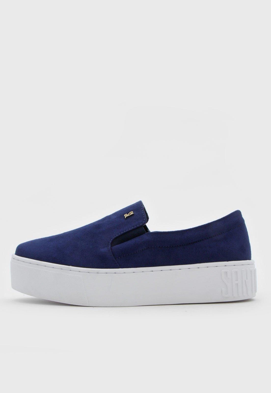 Tênis Slip On Santa Lolla Suede Azul