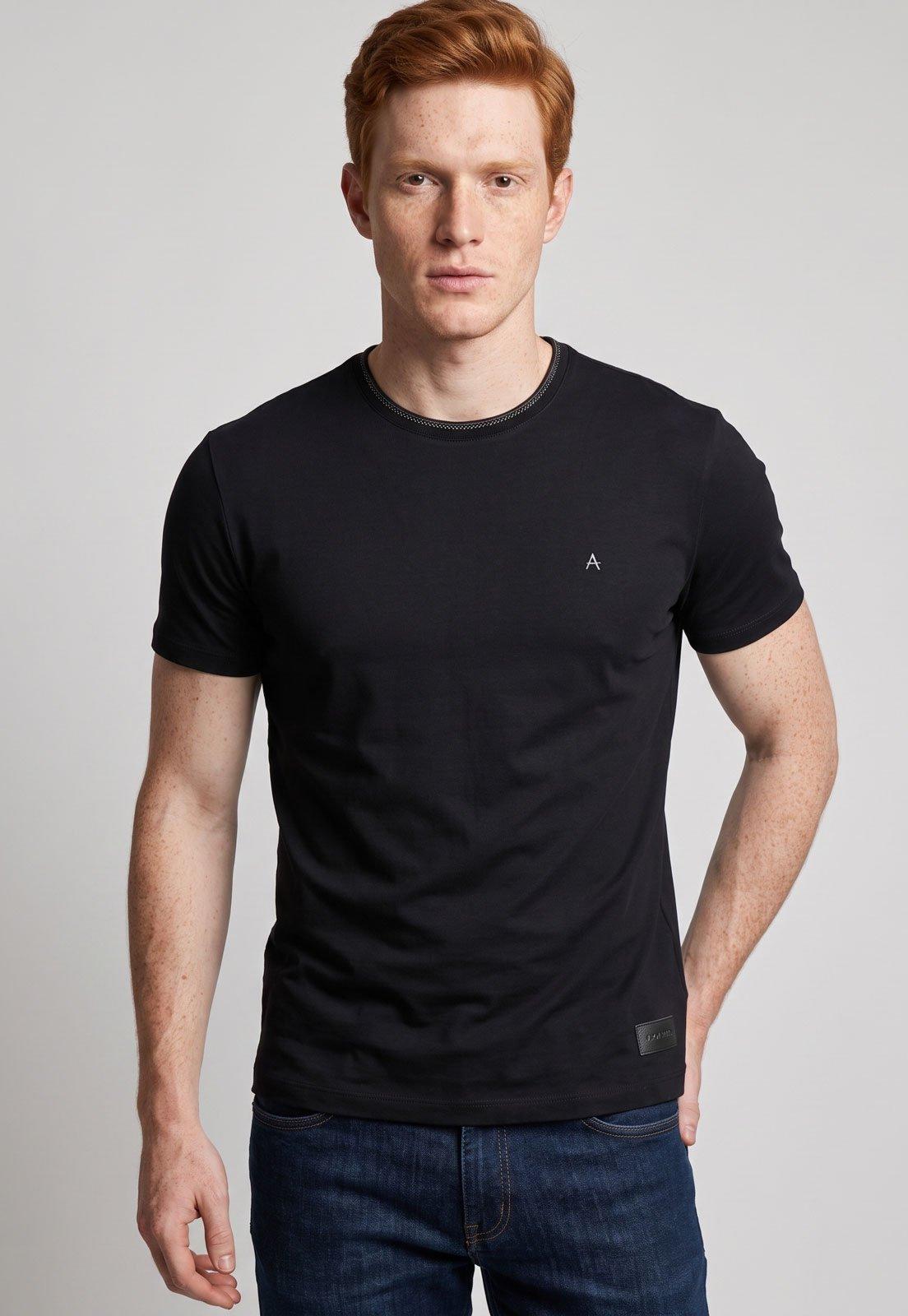 Camiseta Masculina Aramis Gola Redonda Preta