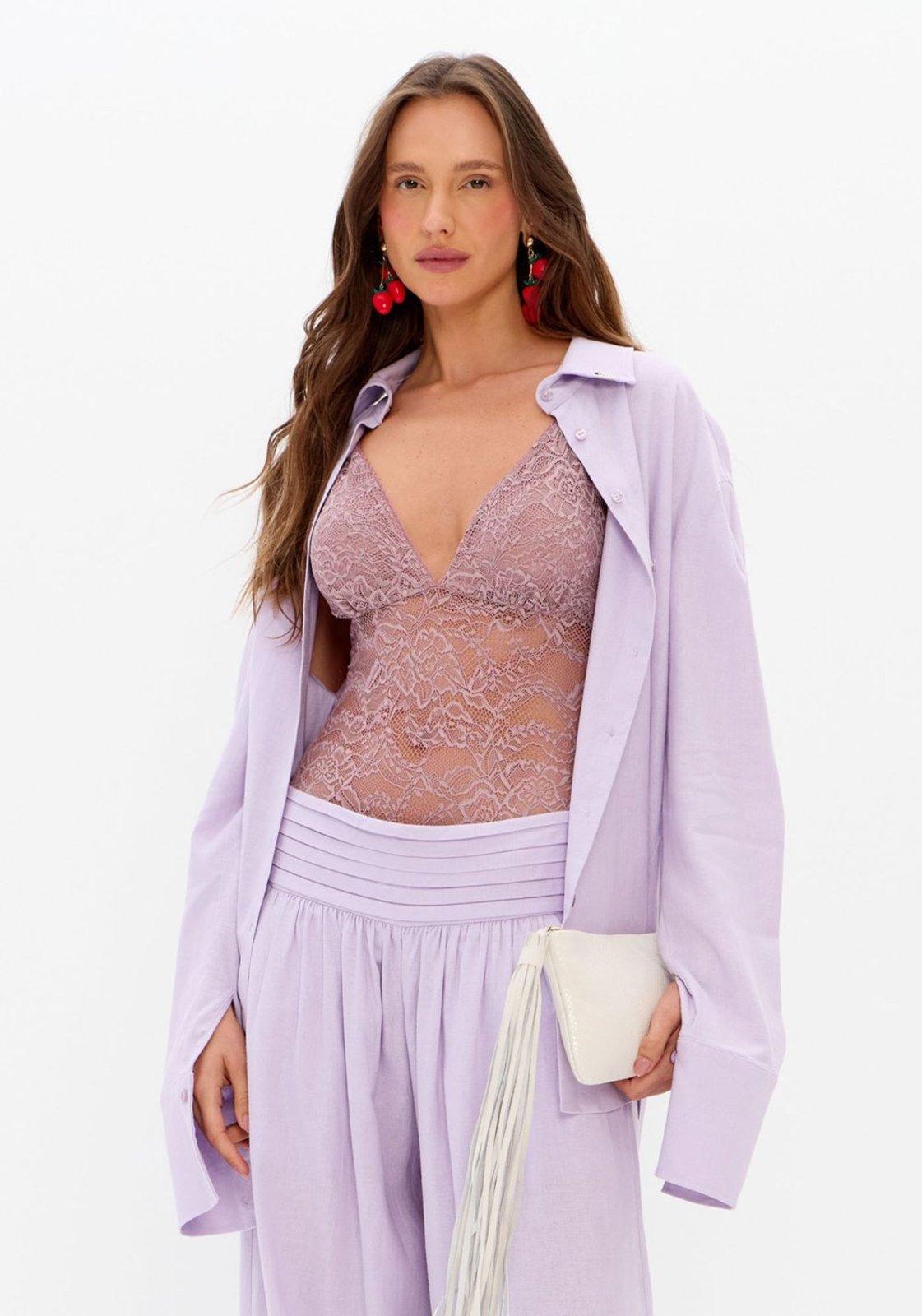Body De Alça Com Renda Lança Perfume