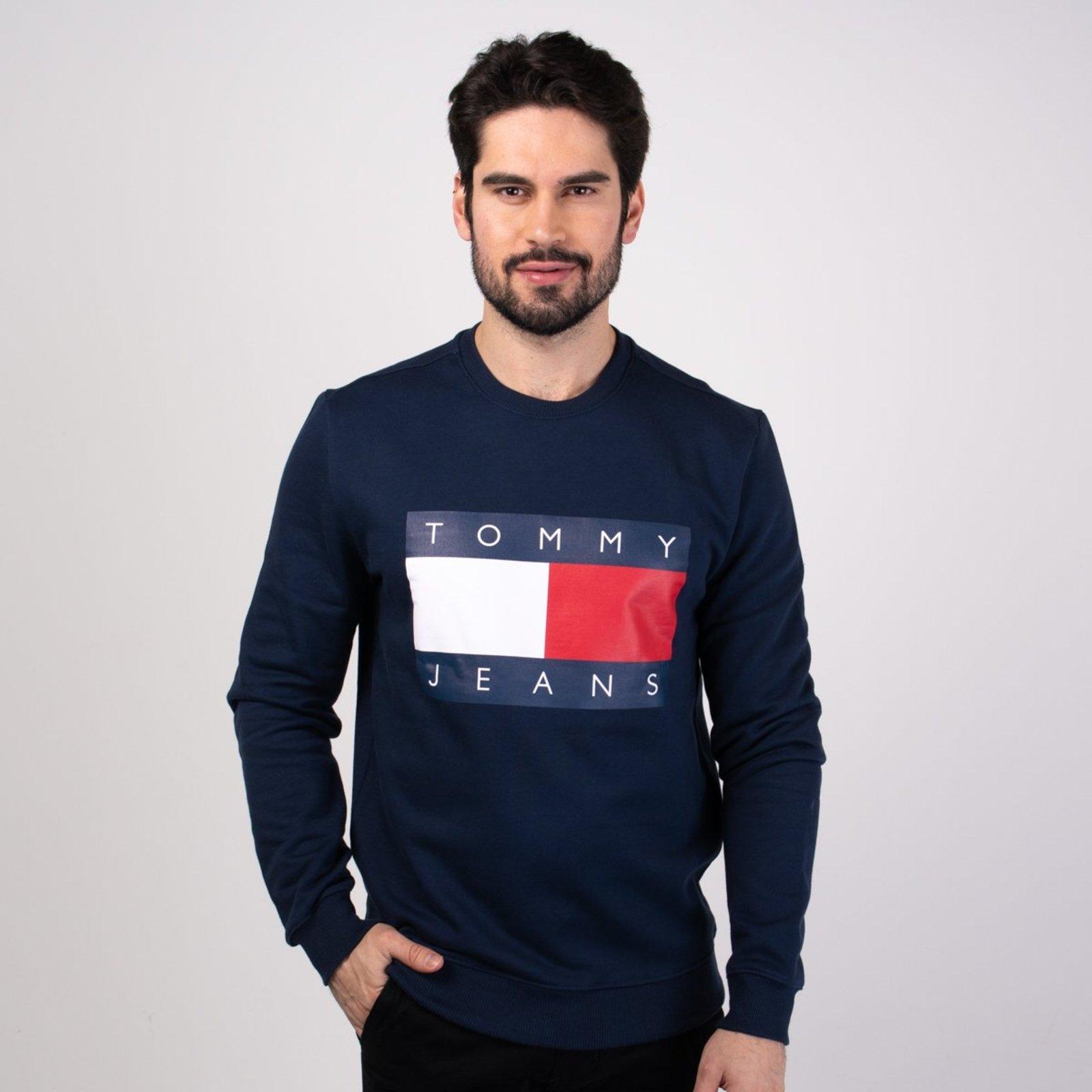 Moletom Tommy Hilfiger Logo Flag Azul Marinho