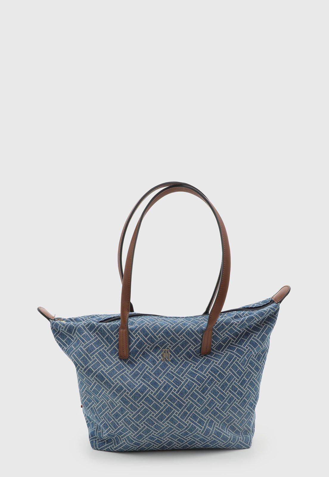 Bolsa Feminina Tommy Hilfiger Tote Geométrica Azul