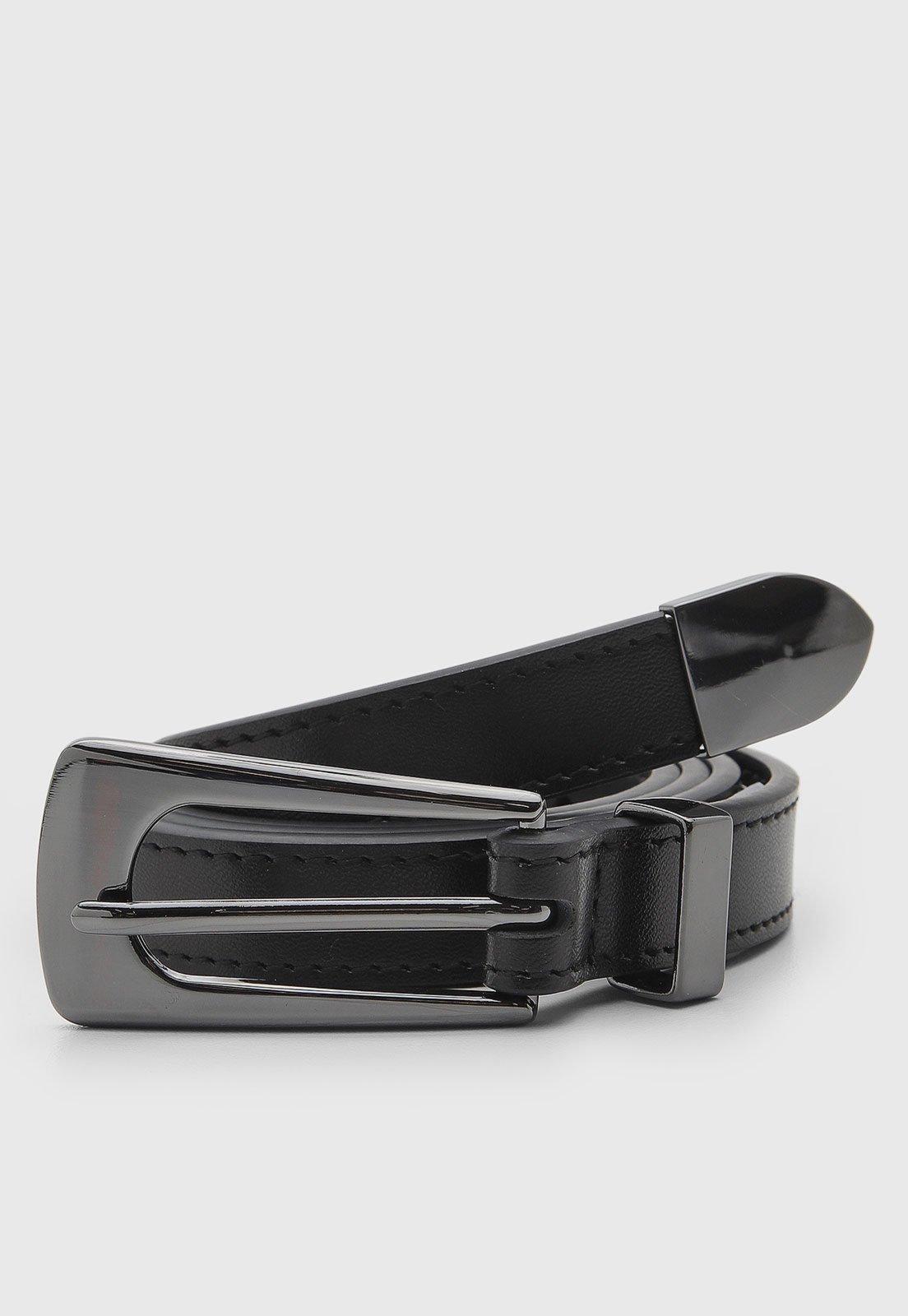 Cinto Feminino Santa Lolla Fivela Couro Preto