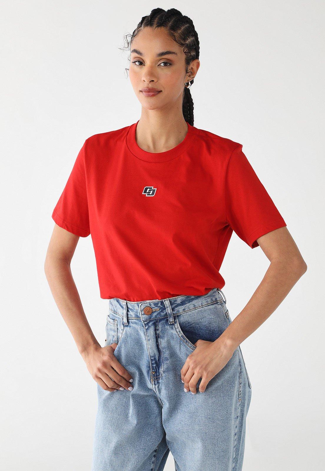 Camiseta Feminina Colcci Logo Vermelha