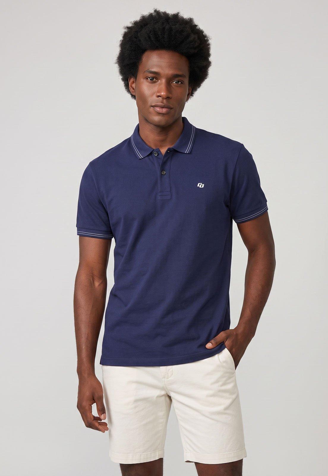 Polo Masculina Colcci Tradicional Azul