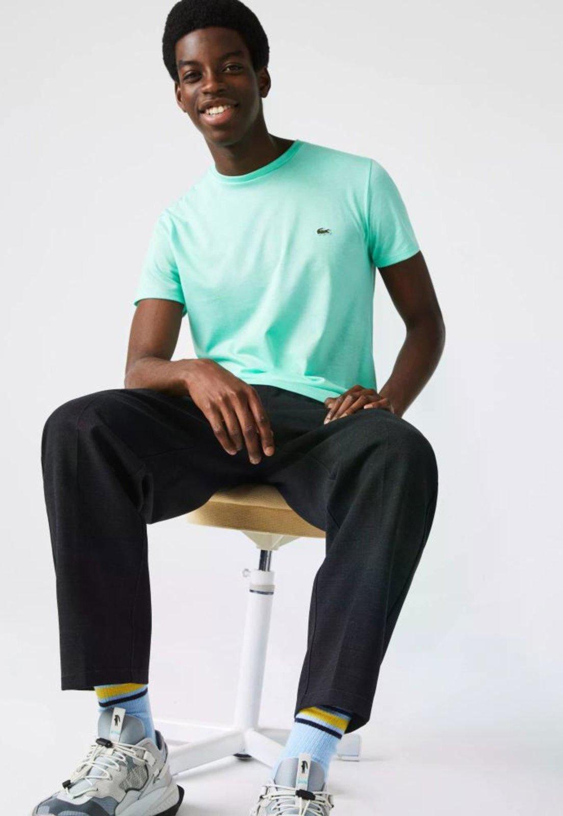 Camiseta Masculina Em Jérsei De Algodão Pima Com Gola Redonda Verde