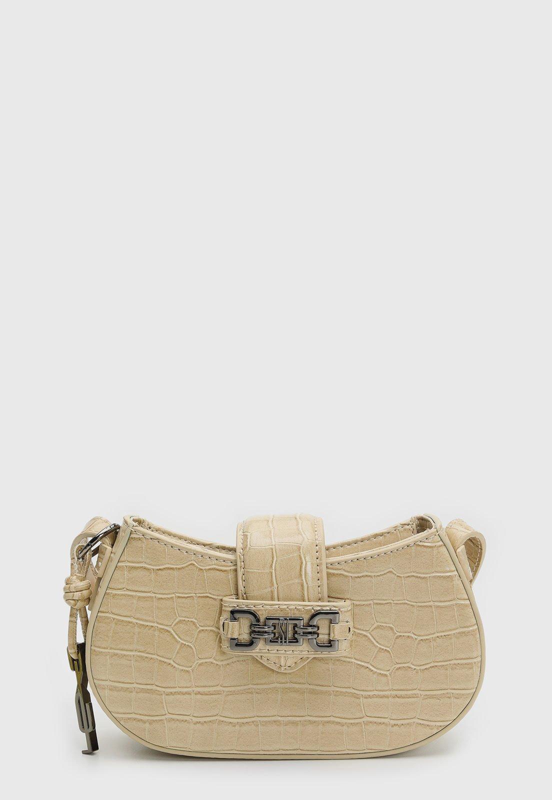 Bolsa Feminina Santa Lolla Textura Croco Bege