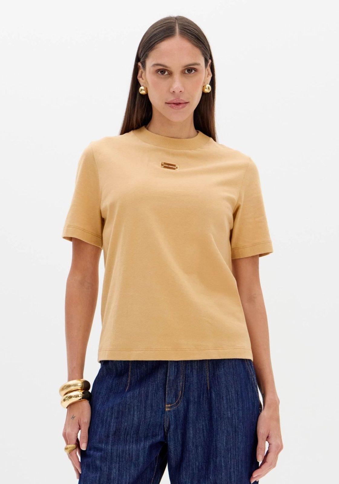 T-shirt Regular Com Placa Lança Perfume
