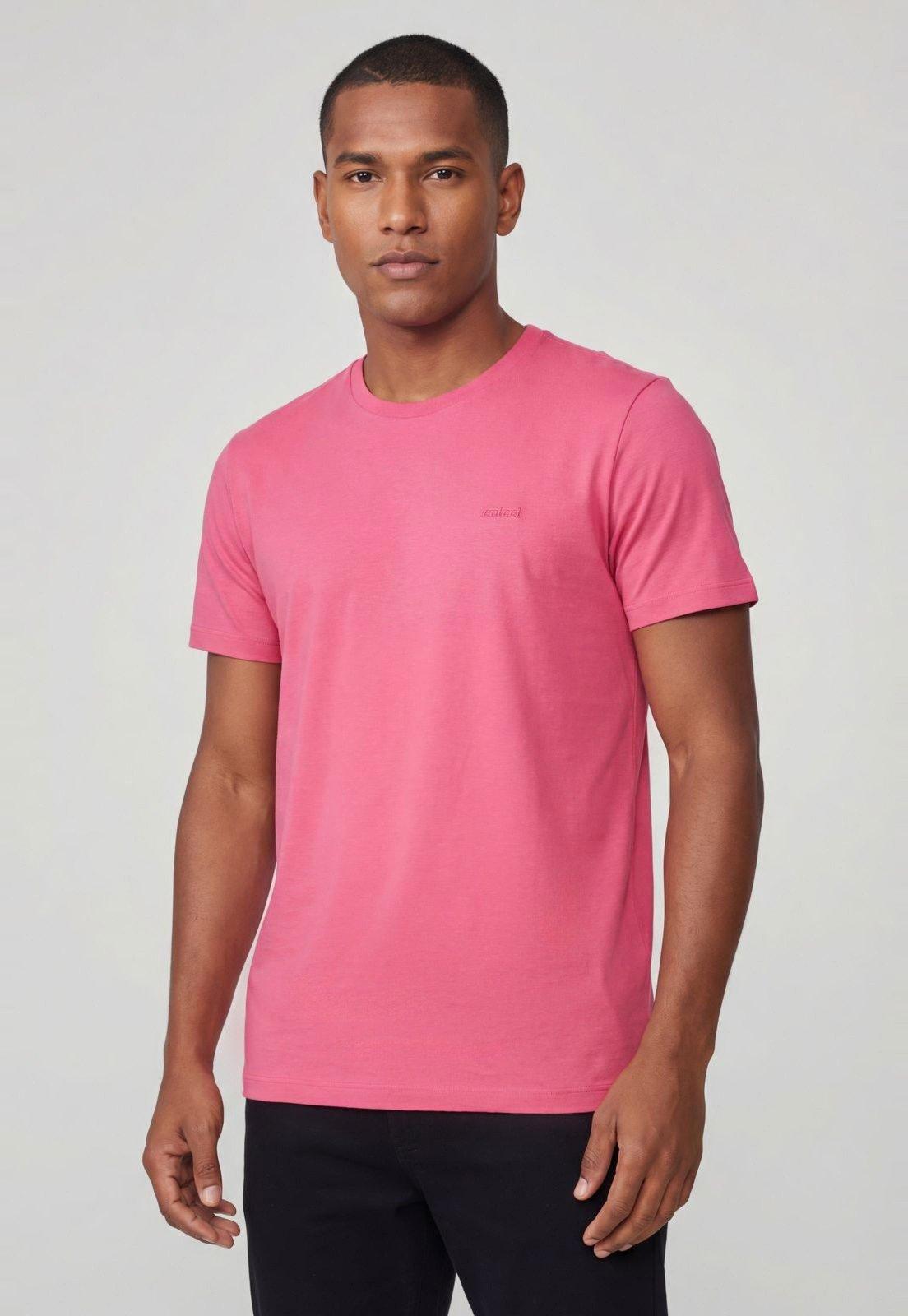 Camiseta Masculina Colcci Bordado Rosa
