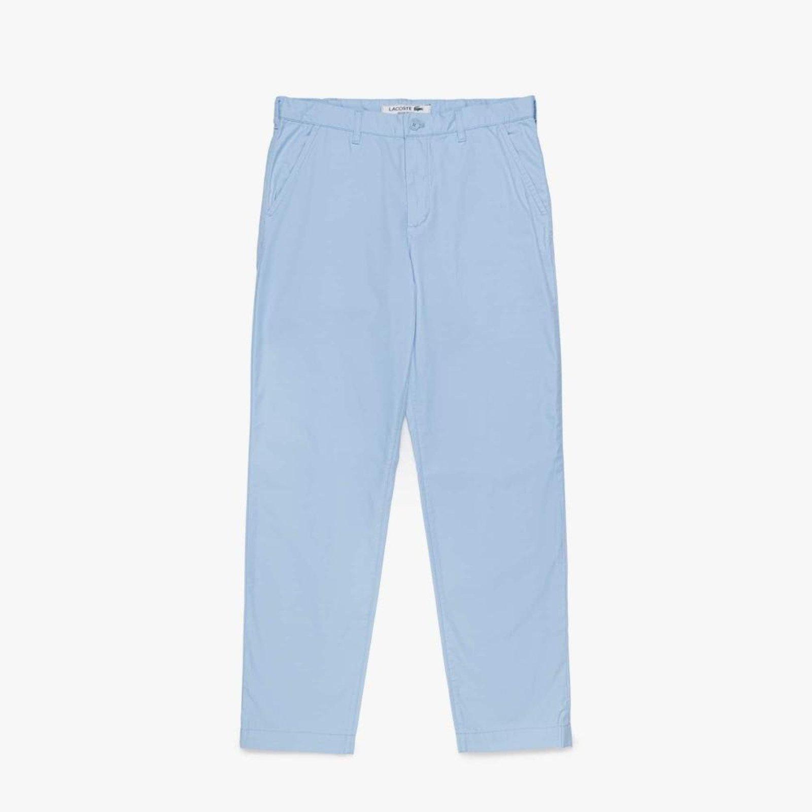 Calças Chino em Algodão Ajuste Regular Azul Capri - 52 Azul