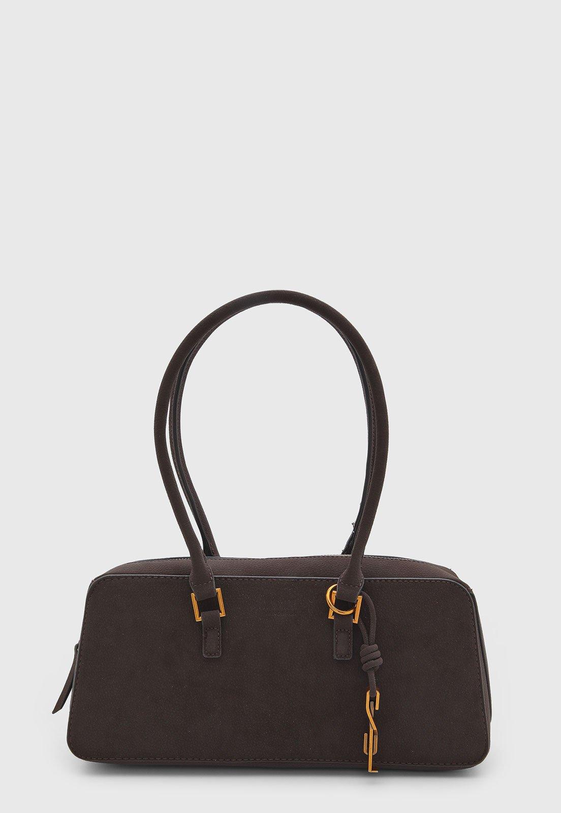 Bolsa Santa Lolla Retangular Marrom Escuro