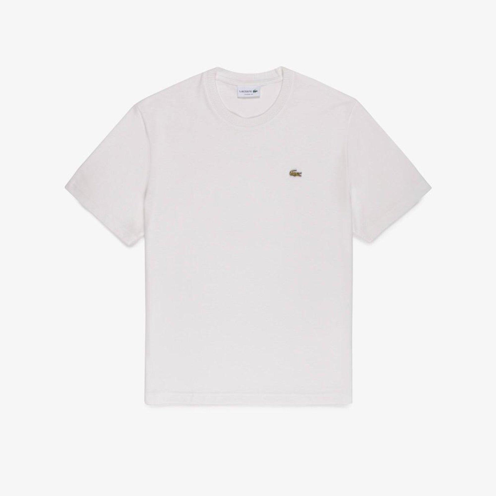Camiseta de Malha de Algodão e Linho Branco