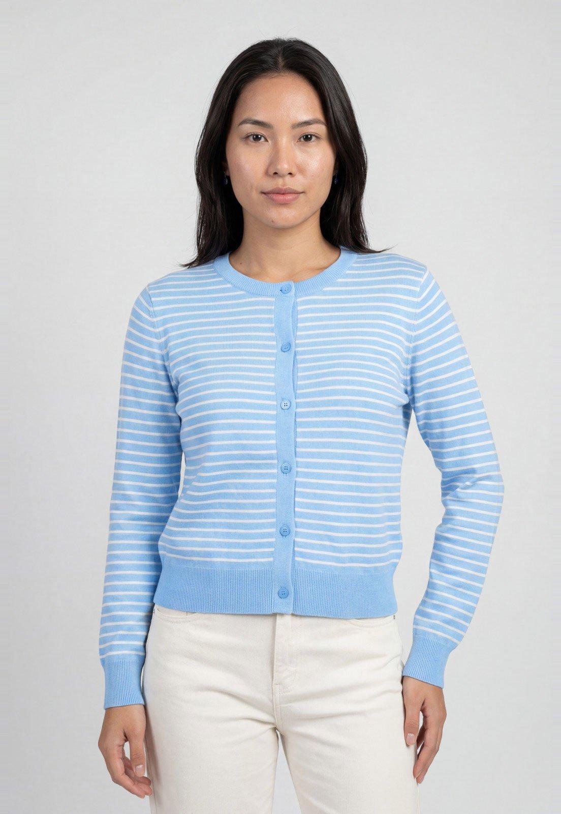 Cardigã Feminino Tommy Hilfiger Listrado Azul